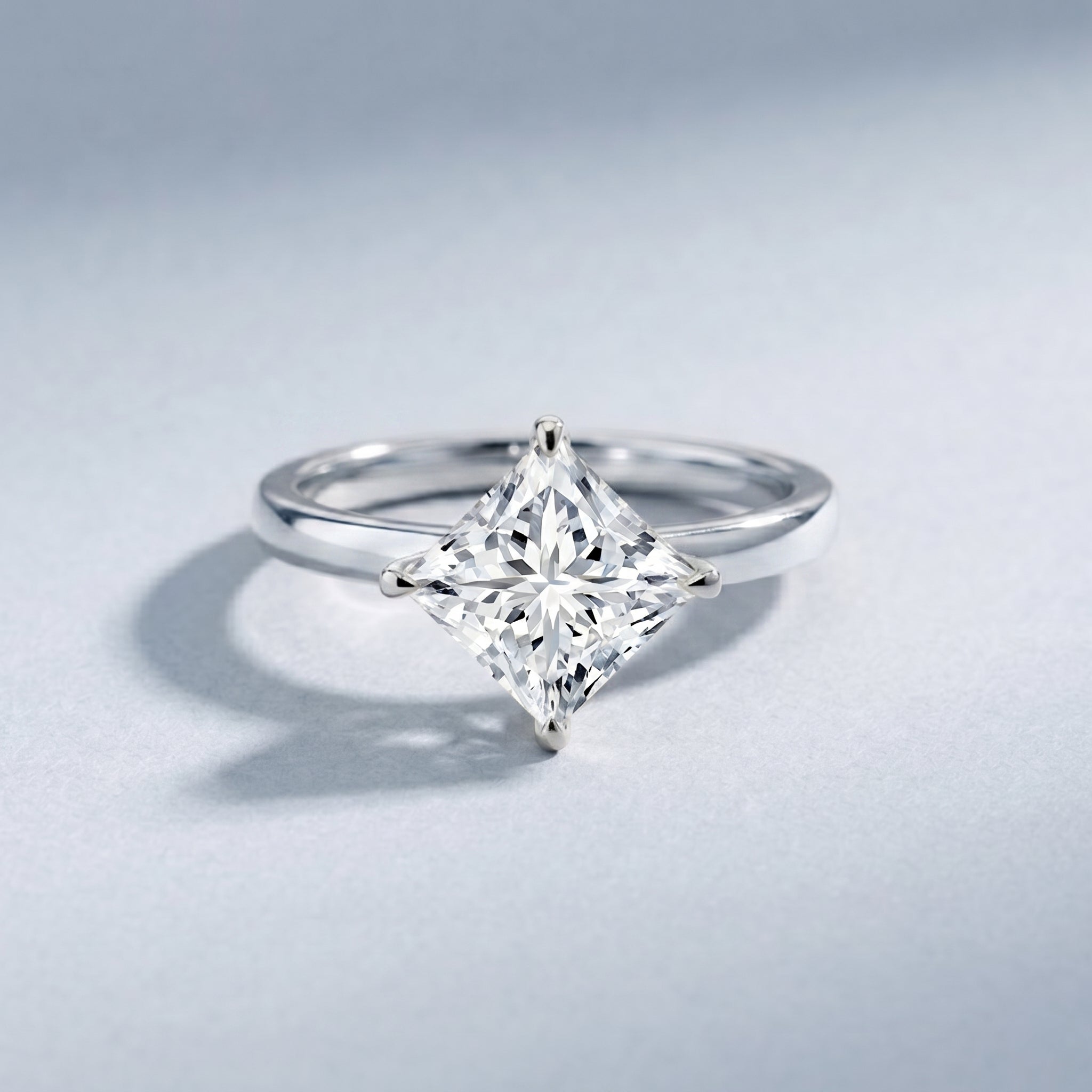 IGI Certified 4 Carat Princess Cut Lab Grown Diamond Engagement Ring Lab - ( E-VS1 ) - Rosec Jewels