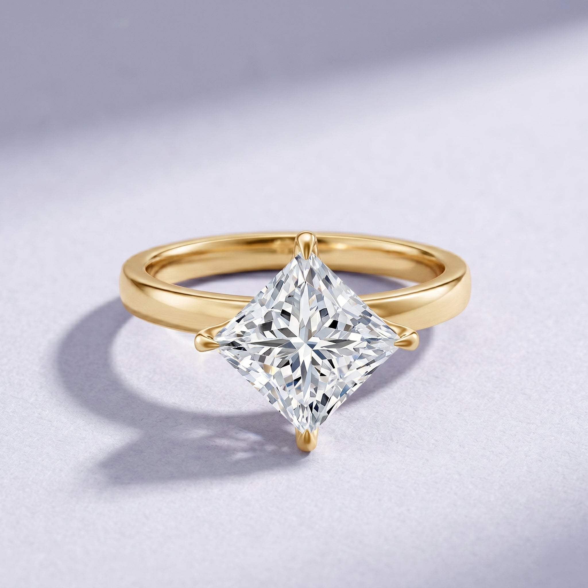 IGI Certified 4 Carat Princess Cut Lab Grown Diamond Engagement Ring Lab - ( E-VS1 ) - Rosec Jewels
