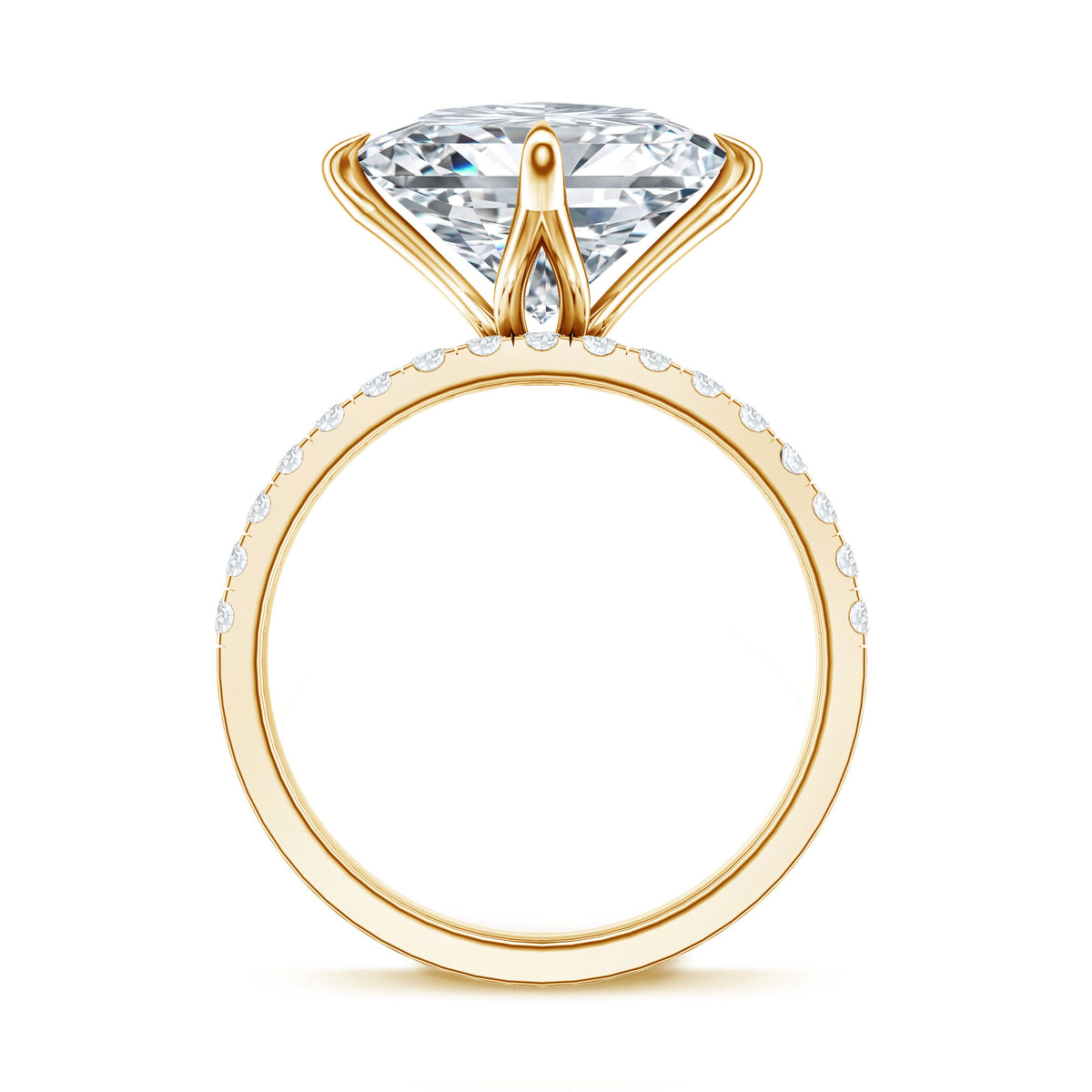 Rosec Jewels-IGI Graded 5 Carat Princess Cut Lab Grown Diamond Wedding Ring Set