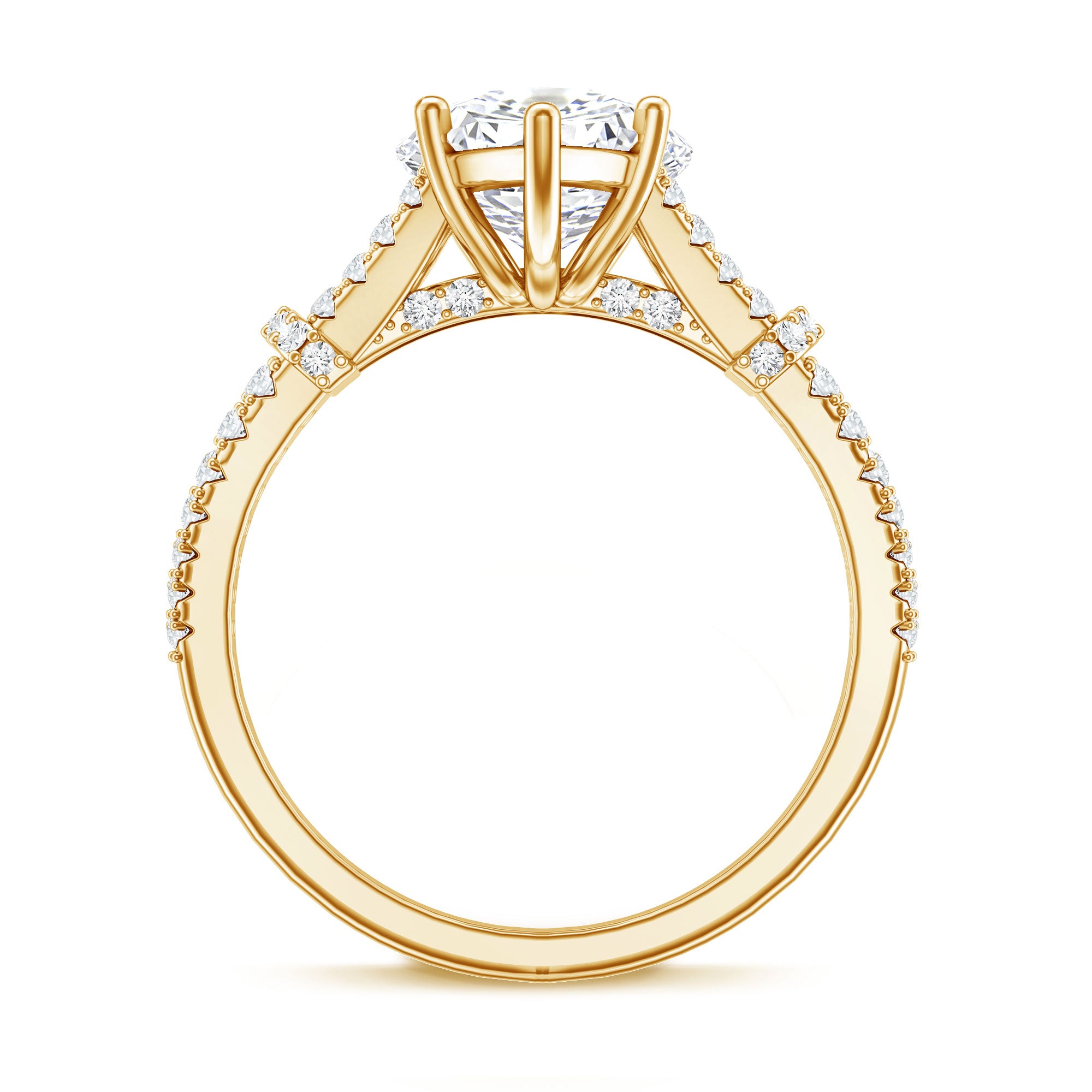 Vintage Inspired Marquise Cut Lab Grown Diamond Split Shank Engagement Ring IGI Certified 3 Carat Lab - ( E-VS1 ) - Rosec Jewels