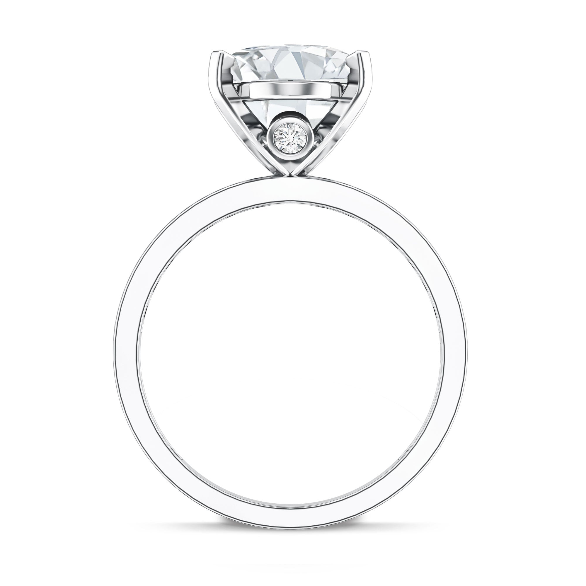 4 Carat Oval Shaped Lab Grown Diamond Huge Engagement Ring with IGI Certificate Lab - ( EF-VS ) - Rosec Jewels