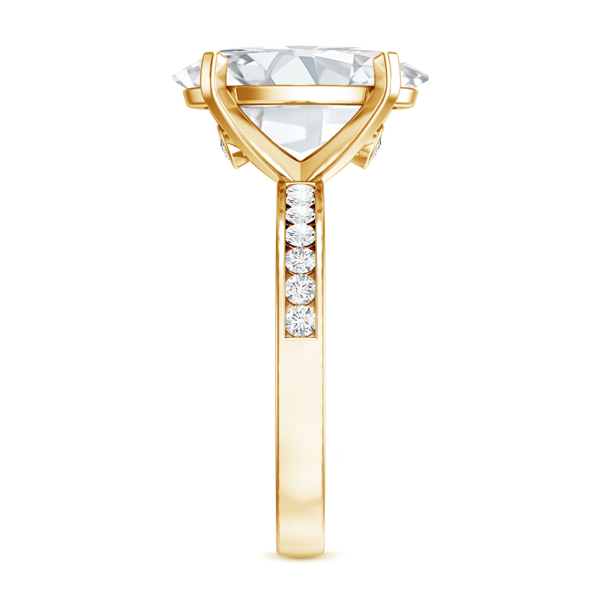 4 Carat Oval Shaped Lab Grown Diamond Huge Engagement Ring with IGI Certificate Lab - ( EF-VS ) - Rosec Jewels