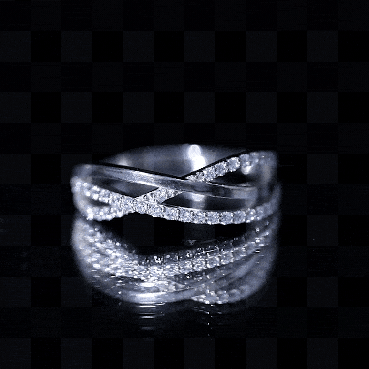 Certified Lab Grown Diamond Orbit Ring for Women Lab - ( EF-VS ) - Rosec Jewels