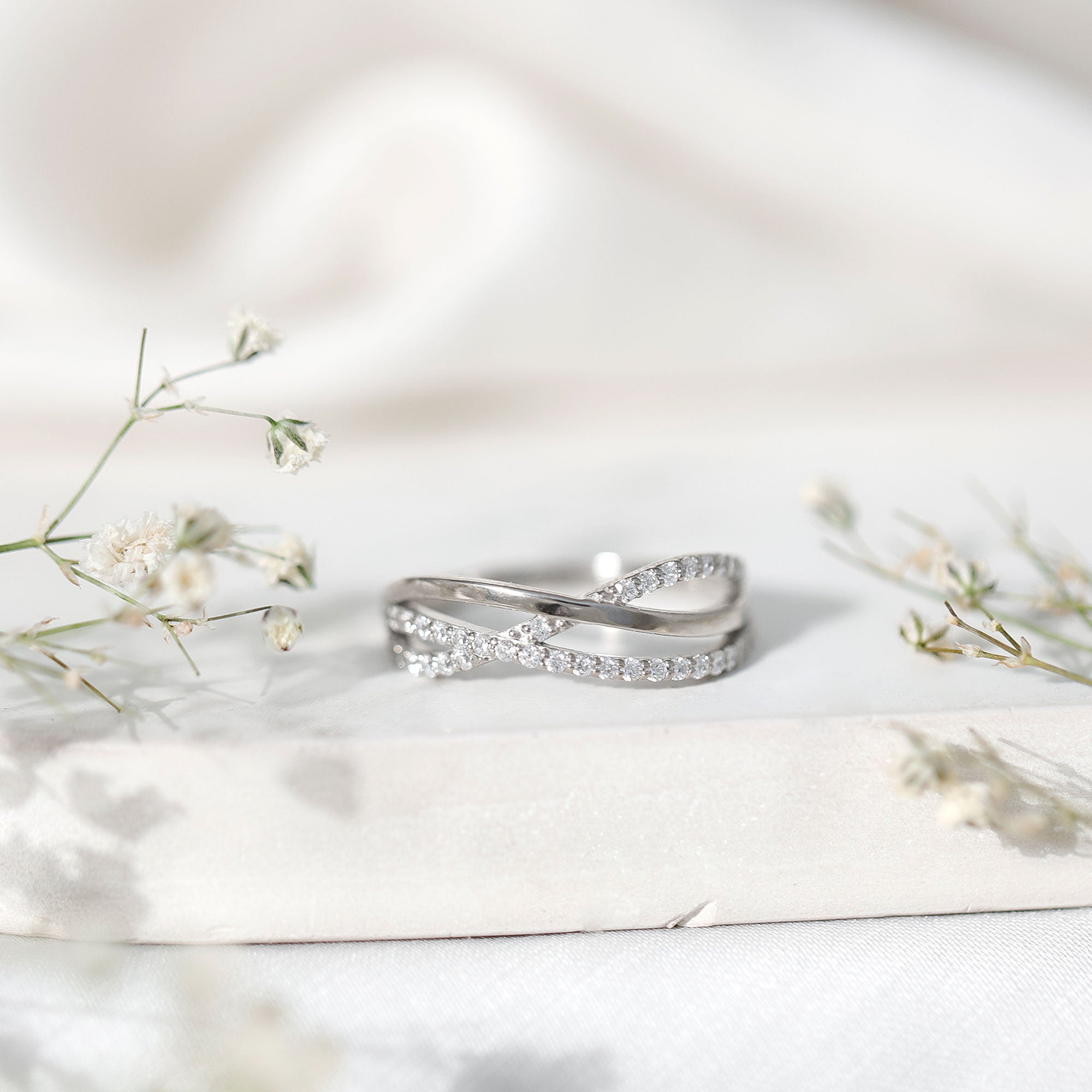 Certified Lab Grown Diamond Orbit Ring for Women Lab - ( EF-VS ) - Rosec Jewels