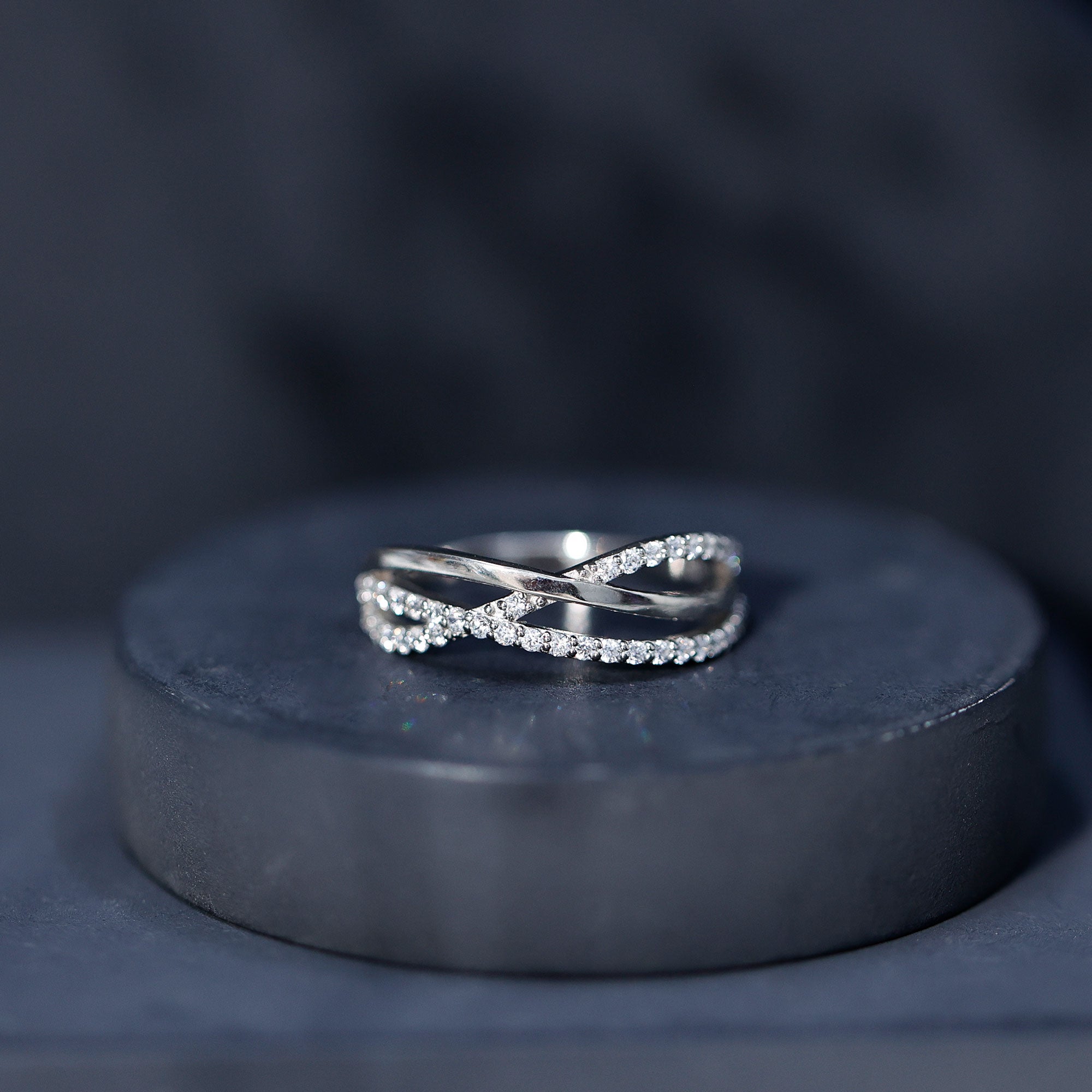 Certified Lab Grown Diamond Orbit Ring for Women Lab - ( EF-VS ) - Rosec Jewels