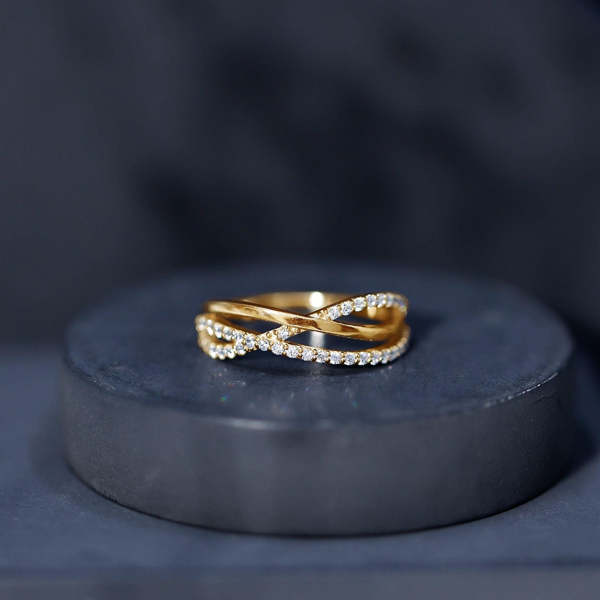 Certified Lab Grown Diamond Orbit Ring for Women Lab - ( EF-VS ) - Rosec Jewels