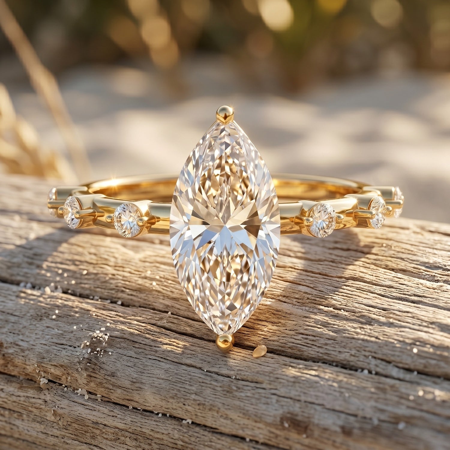 Solitaire 2 Carat Lab Created Diamond Marquise Engagement Ring IGI Certified Lab - ( E-VS1 ) - Rosec Jewels