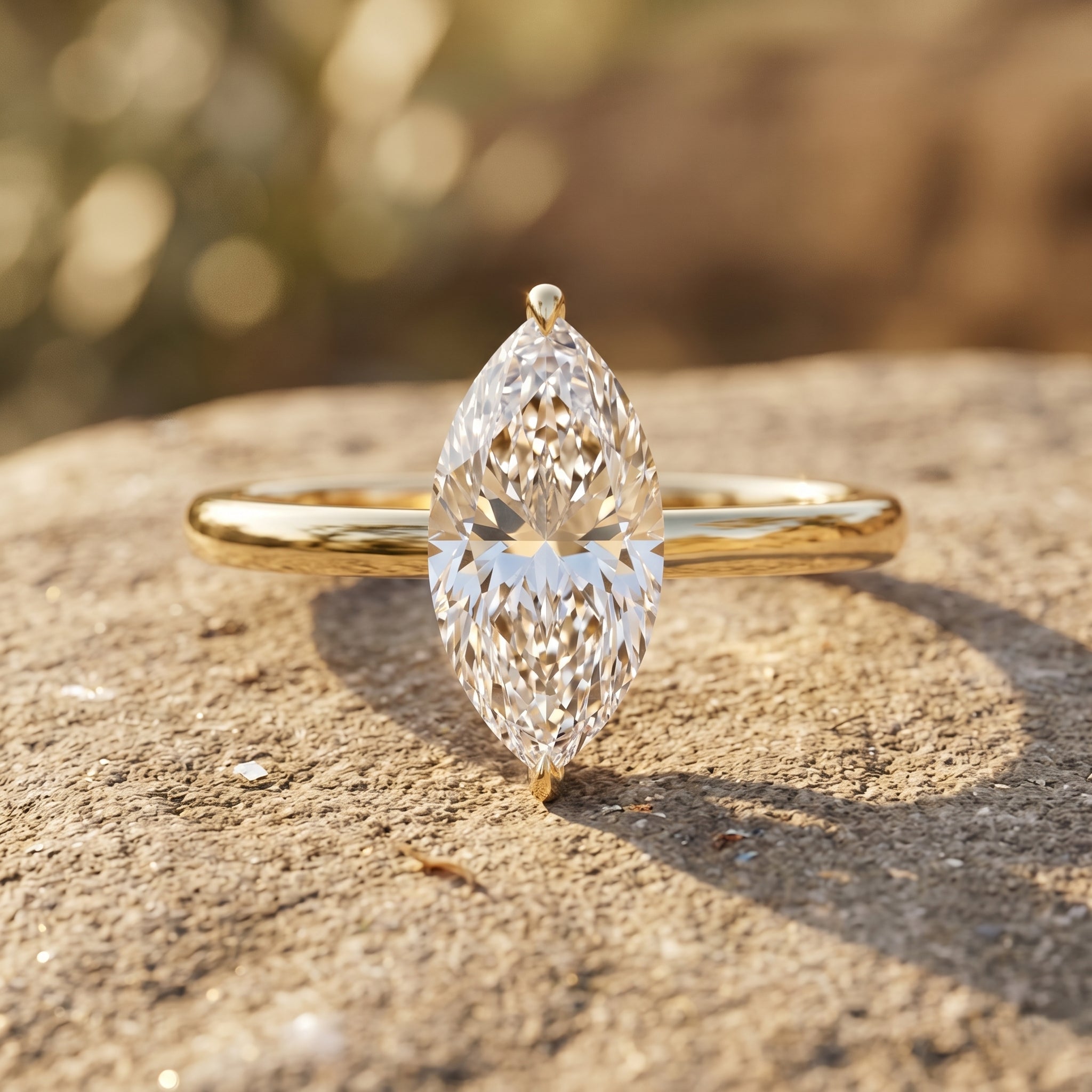 IGI Certified Marquise Cut Lab Created Diamond Solitaire Engagement Ring 2 Carat Lab - ( E-VS1 ) - Rosec Jewels