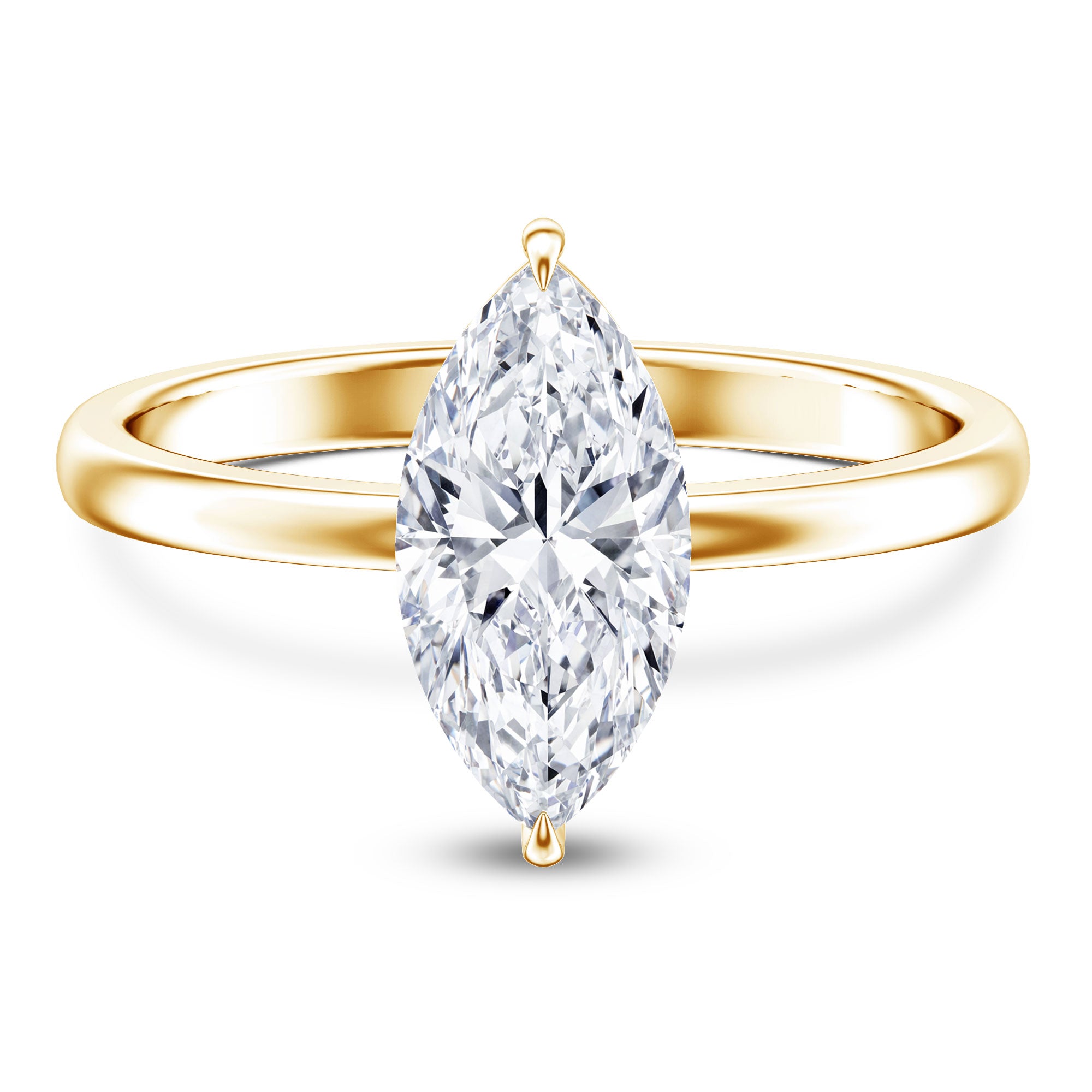 IGI Certified Marquise Cut Lab Created Diamond Solitaire Engagement Ring 2 Carat Lab - ( E-VS1 ) - Rosec Jewels
