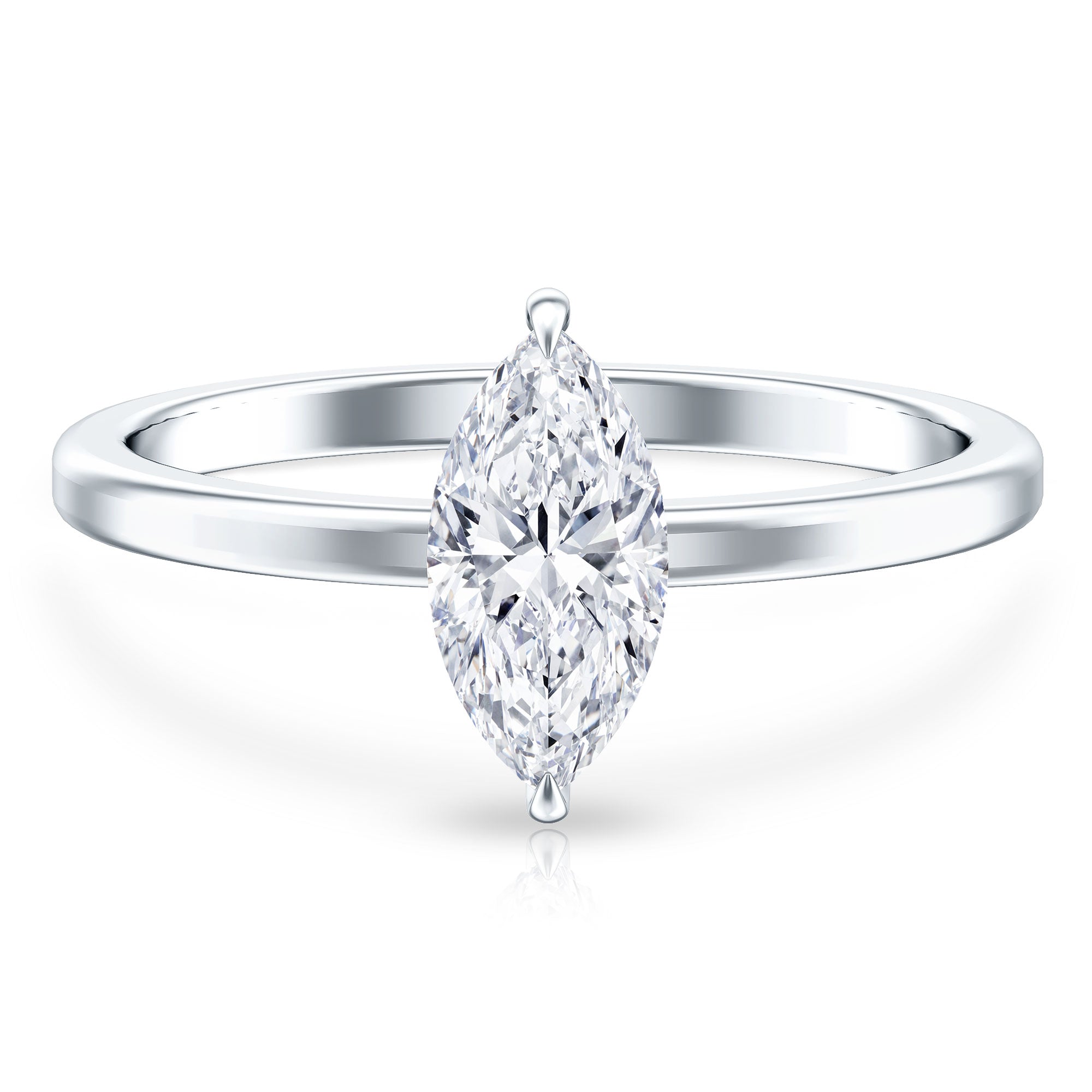 IGI Certified Lab Grown 1 Carat Diamond Marquise Engagement Ring Solitaire Lab - ( EF-VS ) - Rosec Jewels