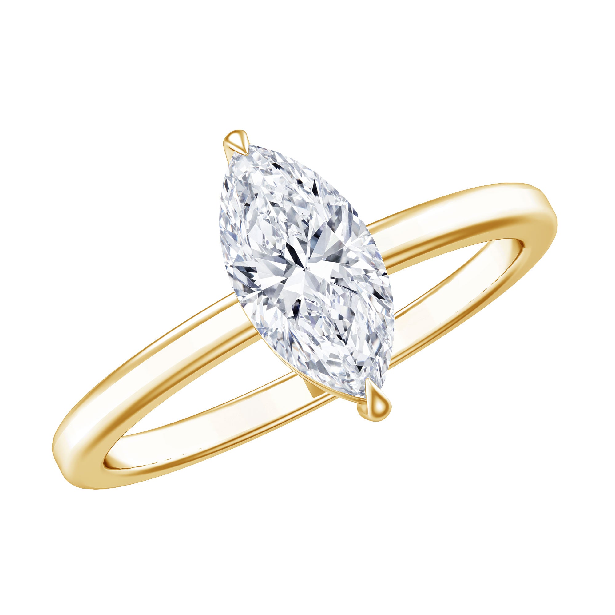 IGI Certified Lab Grown 1 Carat Diamond Marquise Engagement Ring Solitaire Lab - ( E-VS1 ) - Rosec Jewels