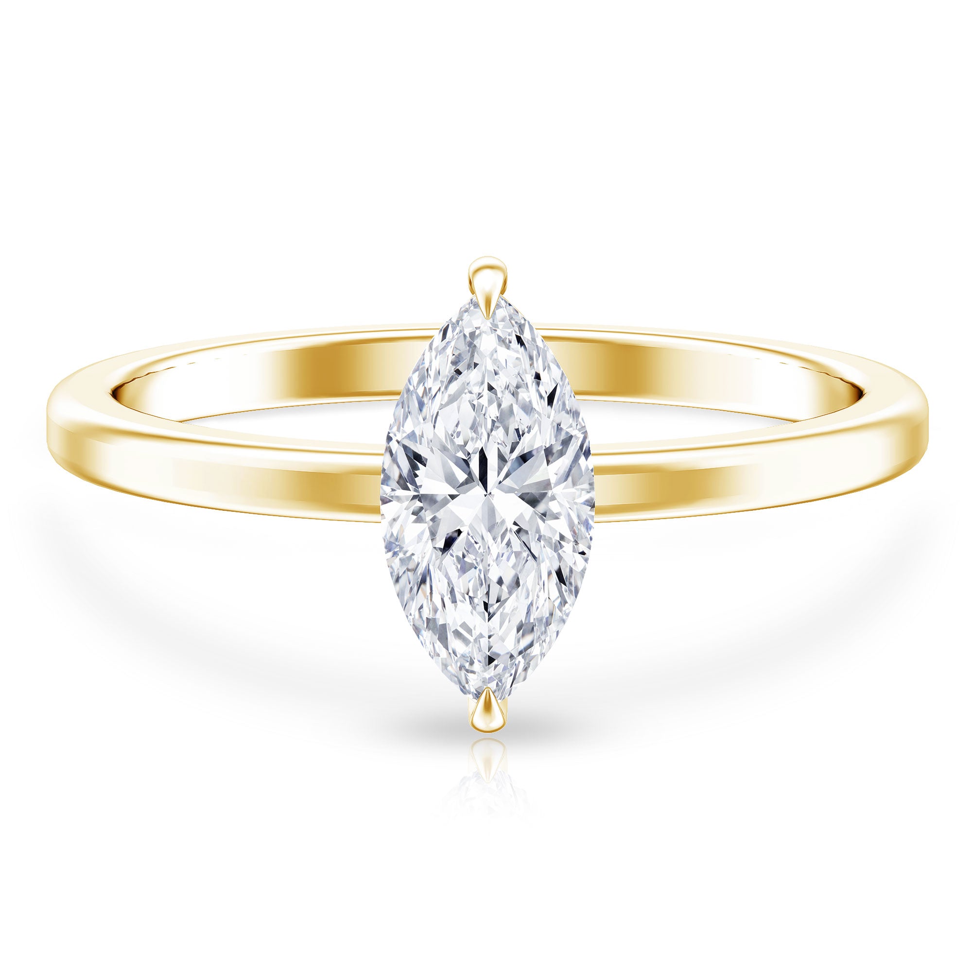 IGI Certified Lab Grown 1 Carat Diamond Marquise Engagement Ring Solitaire Lab - ( EF-VS ) - Rosec Jewels