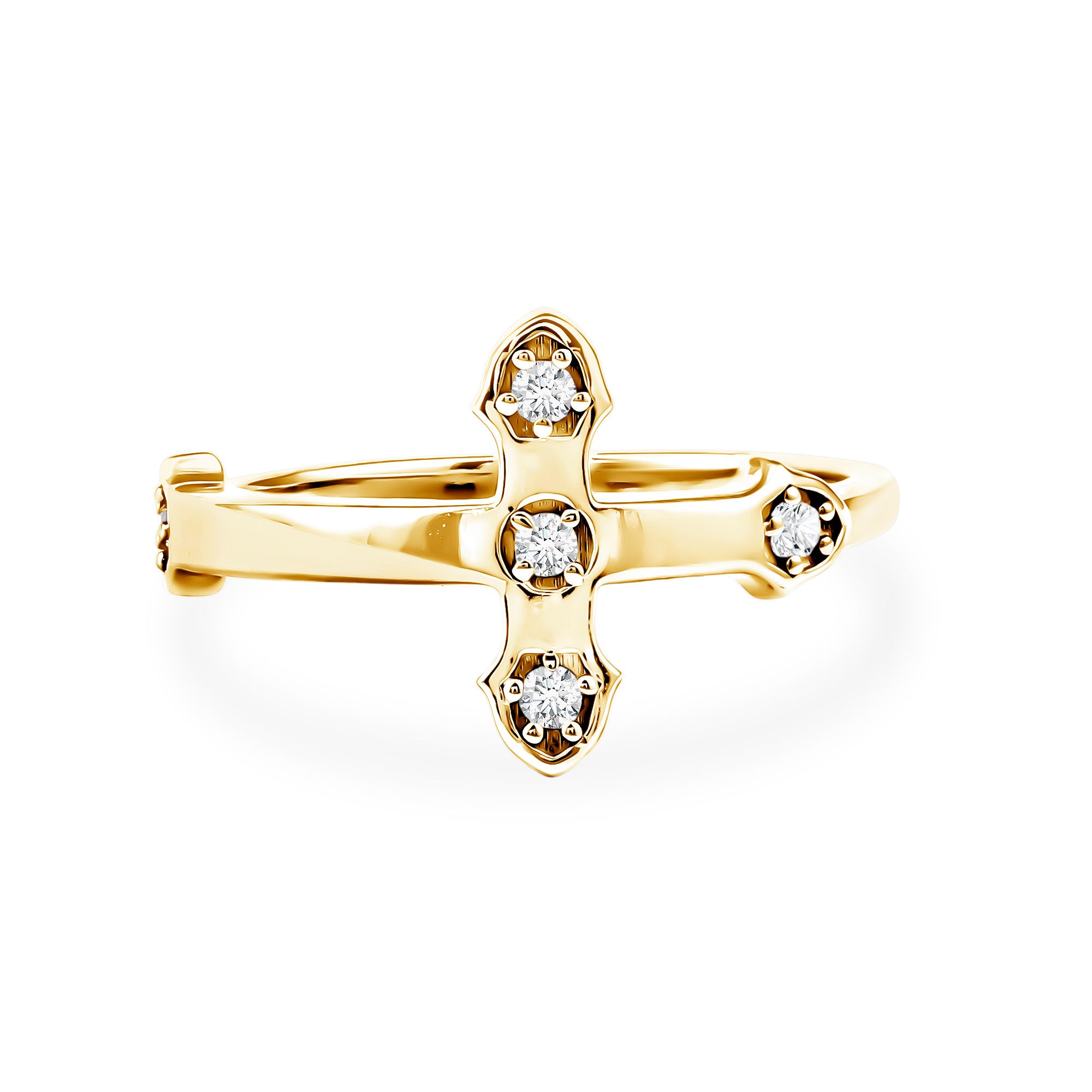 Certified Lab Grown Diamond Cross Ring Lab - ( EF-VS ) - Rosec Jewels