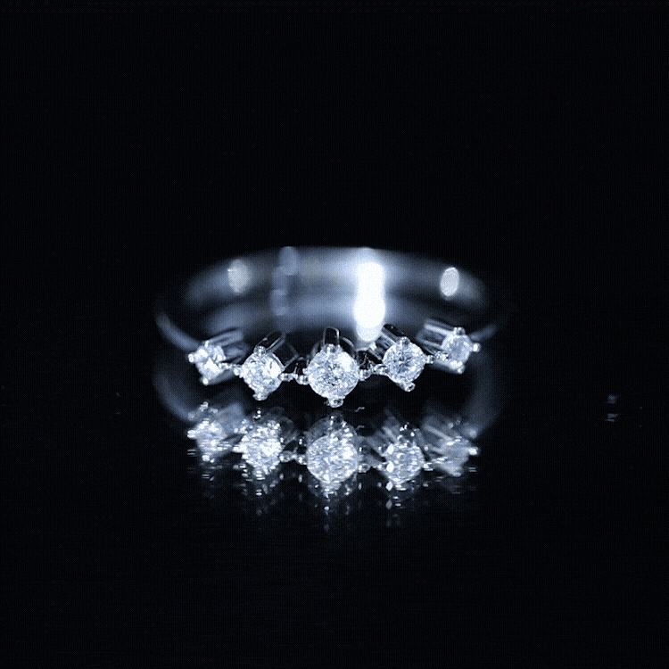 Rosec Jewels-Graduated Style Lab Grown Diamond Promise Ring for Women
