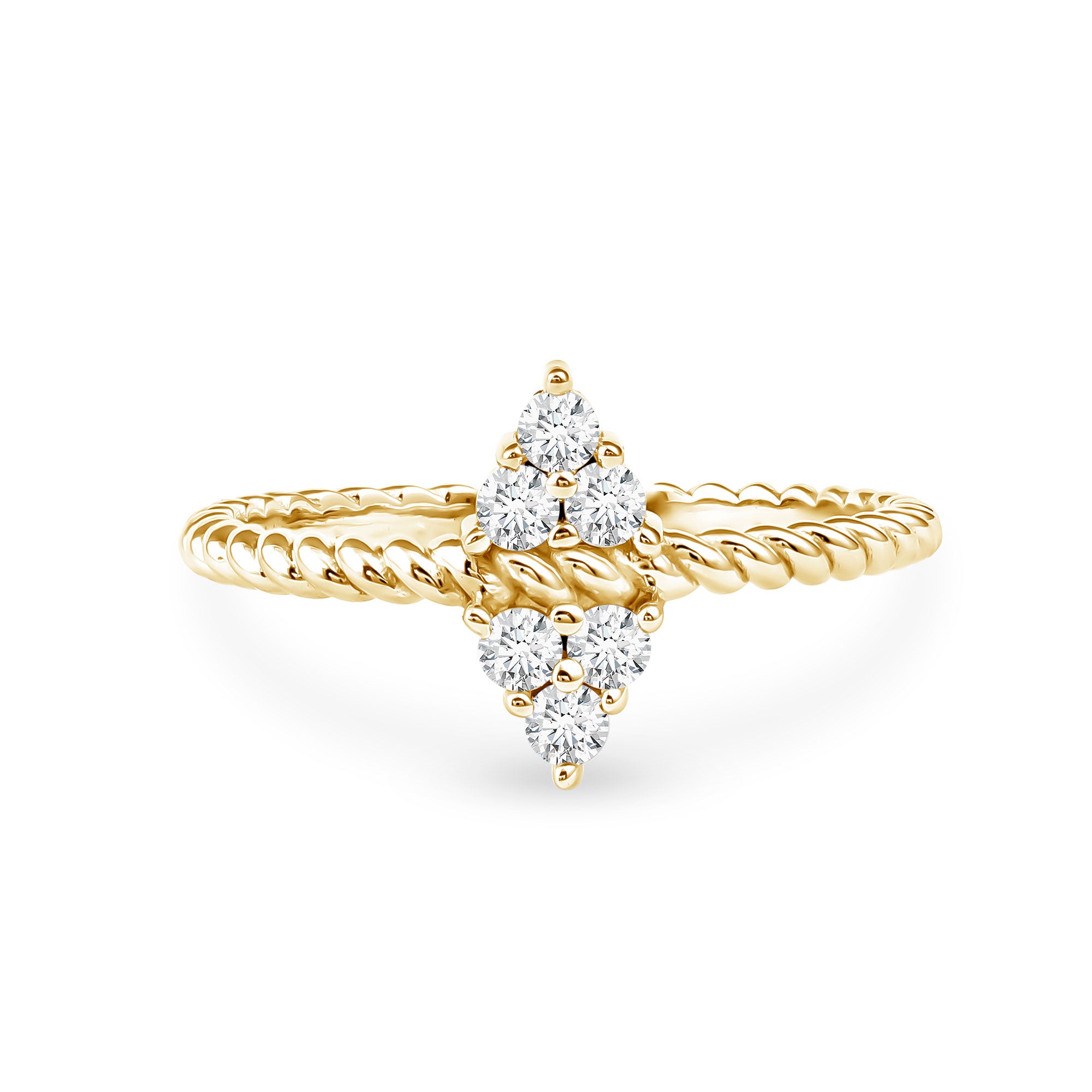 Twin Triangle Lab Grown Diamond Engagement Ring with Twisted Band Lab - ( EF-VS ) - Rosec Jewels