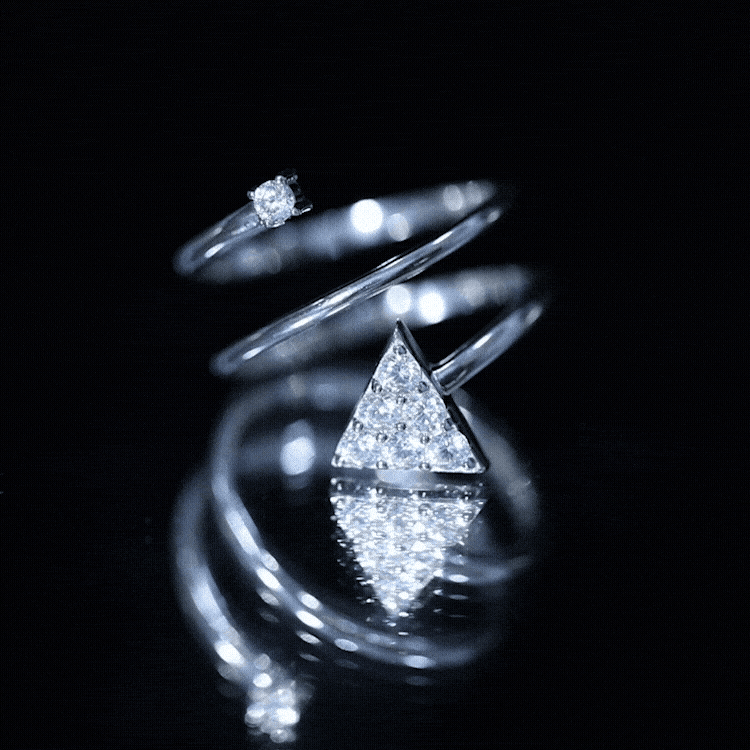 Arrow Shape Spiral Lab Created Diamond Wrap Ring with Certificate Lab - ( EF-VS ) - Rosec Jewels