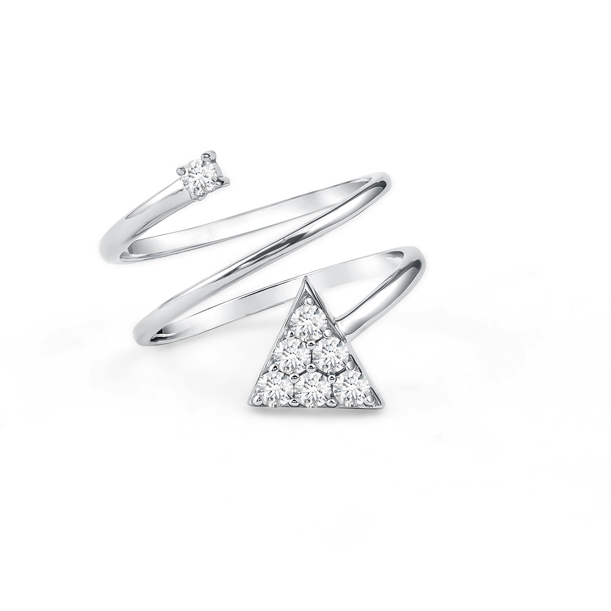 Arrow Shape Spiral Lab Created Diamond Wrap Ring with Certificate Lab - ( EF-VS ) - Rosec Jewels