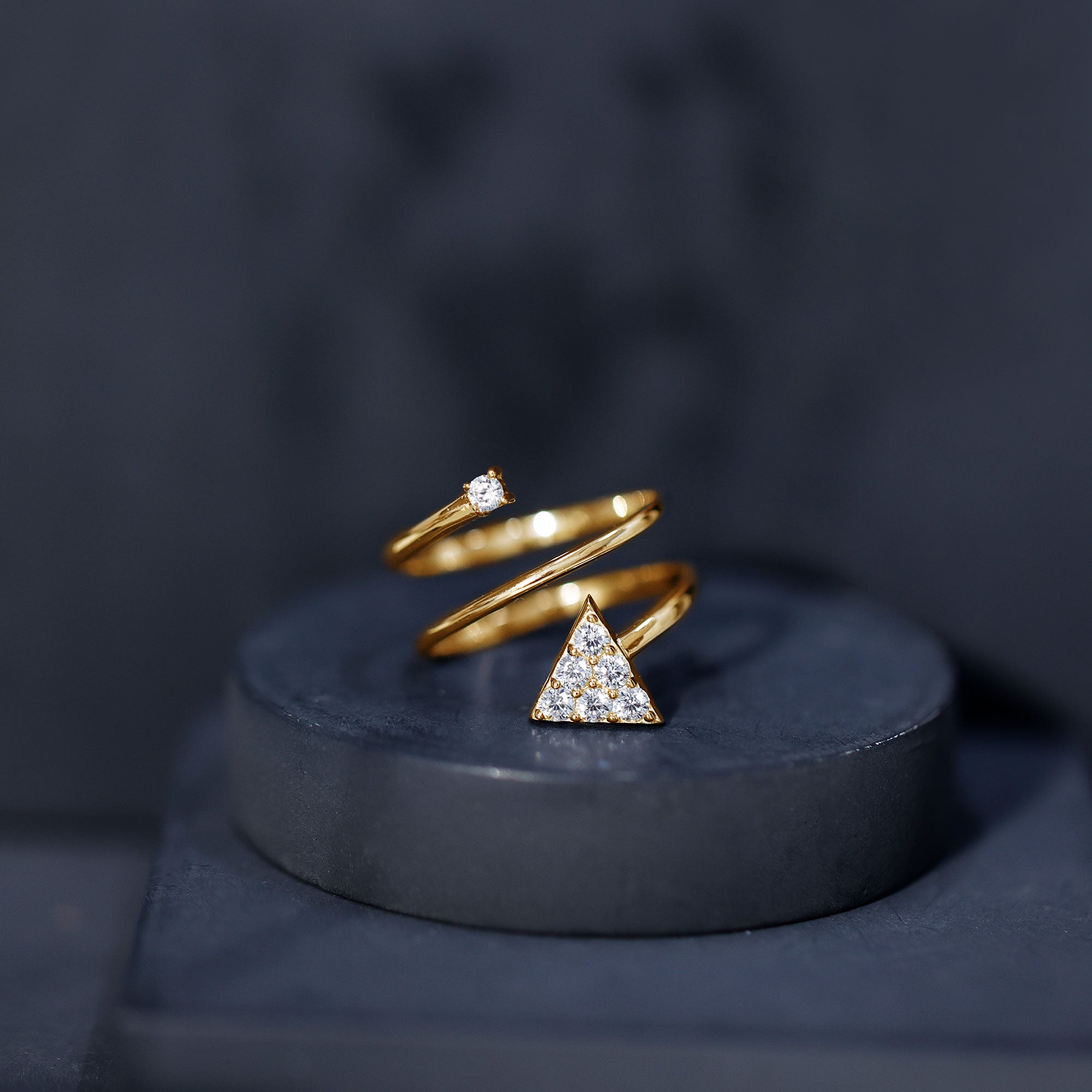 Arrow Shape Spiral Lab Created Diamond Wrap Ring with Certificate Lab - ( EF-VS ) - Rosec Jewels