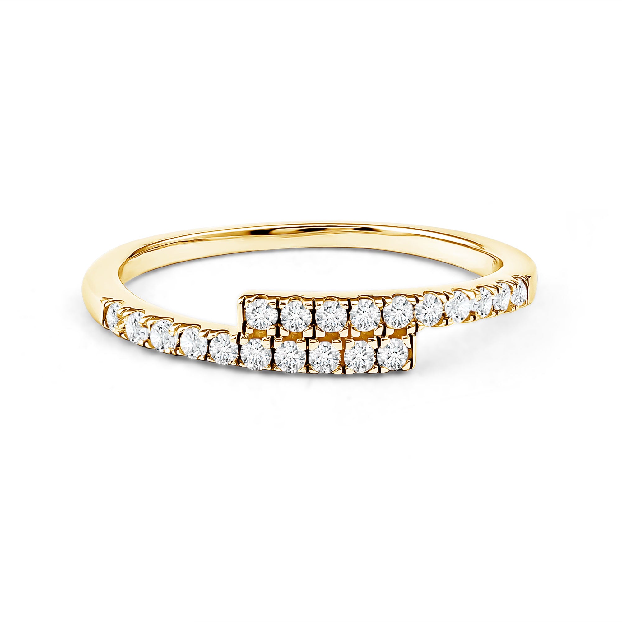 Lab Grown Diamond Half Eternity Stackable Ring in Bypass Style Lab - ( EF-VS ) - Rosec Jewels