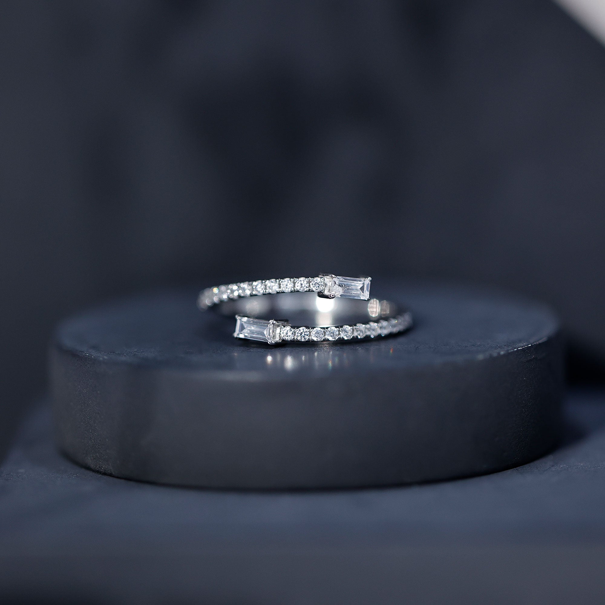 Rosec Jewels-Certified Baguette and Round Lab Grown Diamond Wrap Promise Ring
