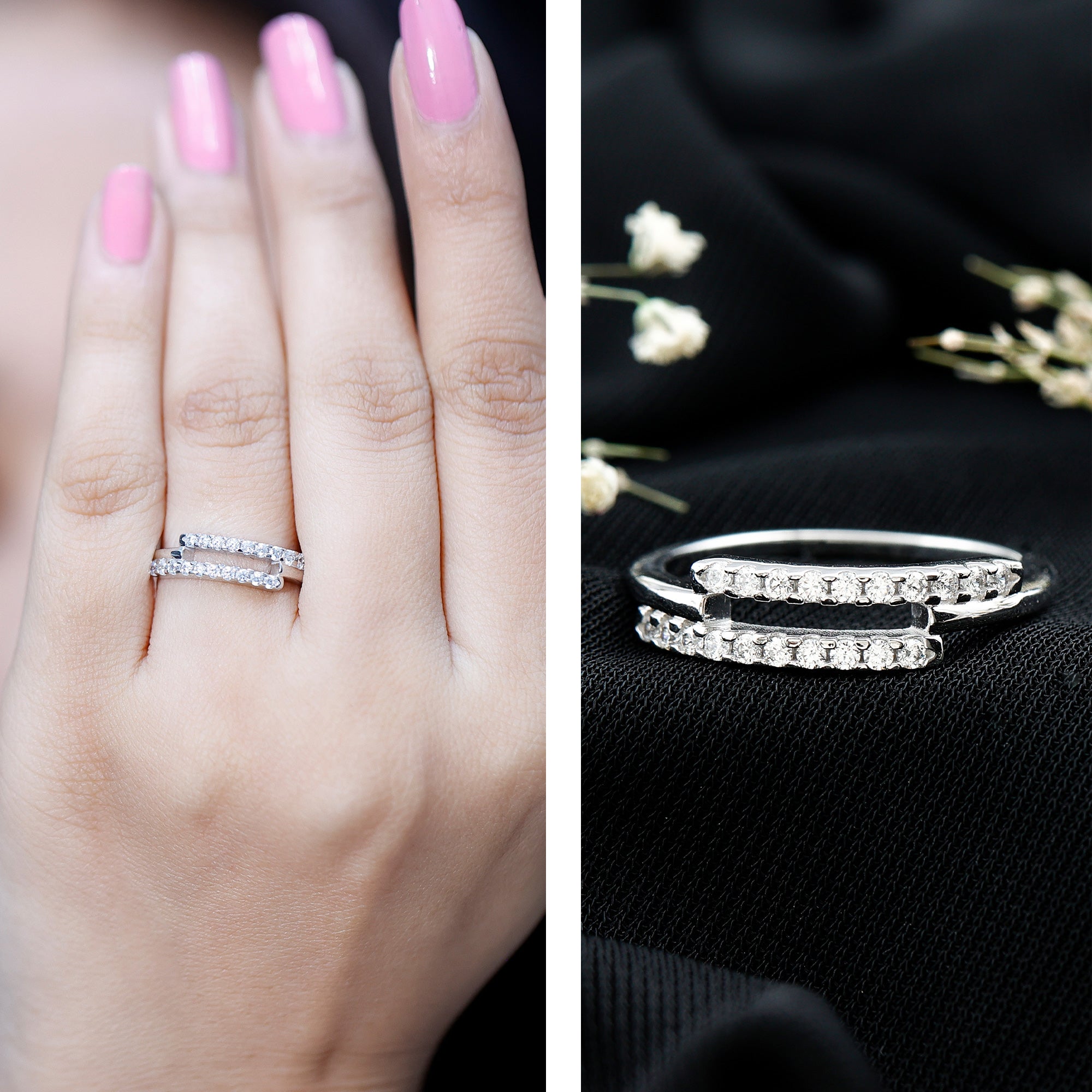 Round Cut Minimalist Lab Grown Diamond Anniversary Ring Band Lab - ( EF-VS ) - Rosec Jewels