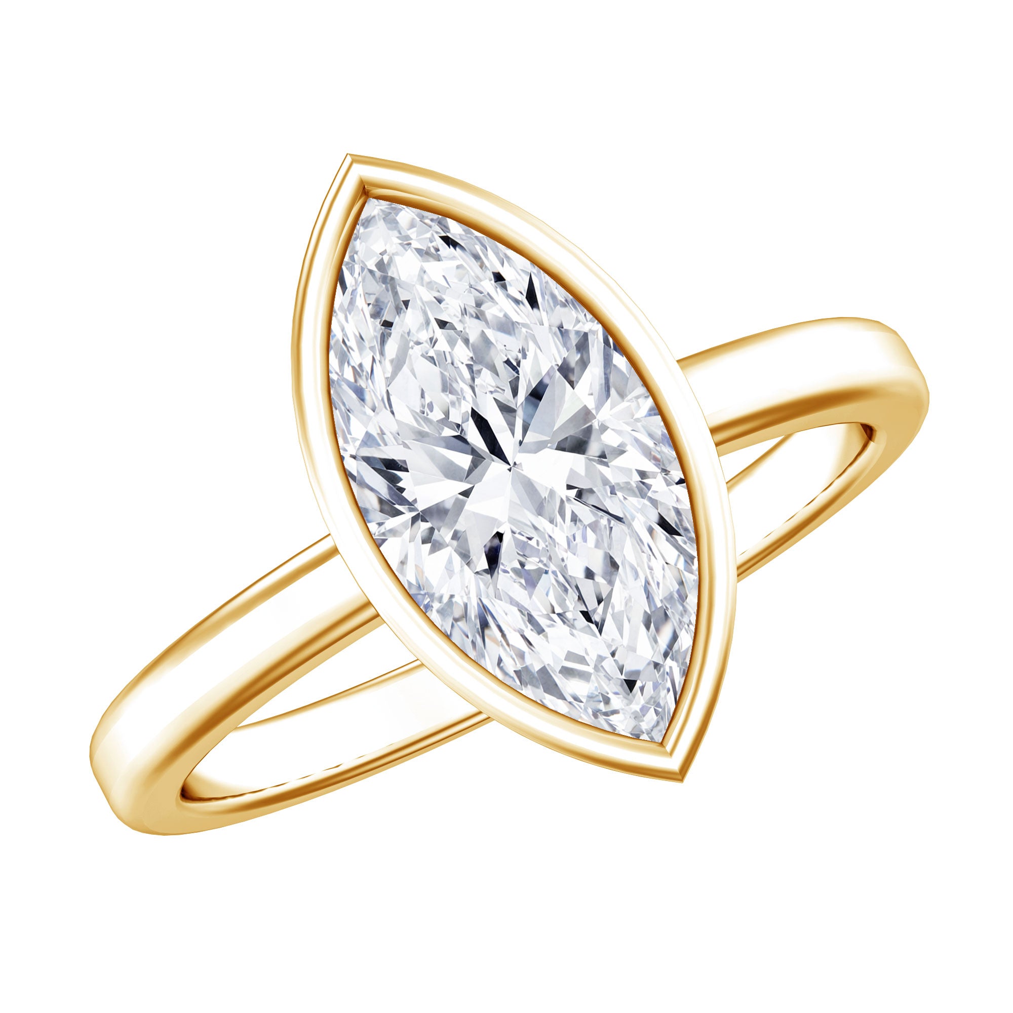IGI Certified 2 Carat Lab Grown Diamond Marquise Ring For Engagement Lab - ( E-VS1 ) - Rosec Jewels