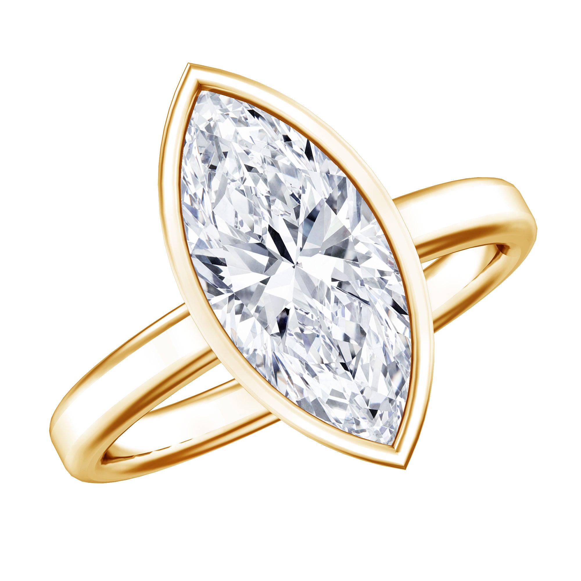 IGI Certified 3 Carat Solitaire Lab Grown Diamond Marquise Cut Engagement Ring Lab - ( E-VS1 ) - Rosec Jewels