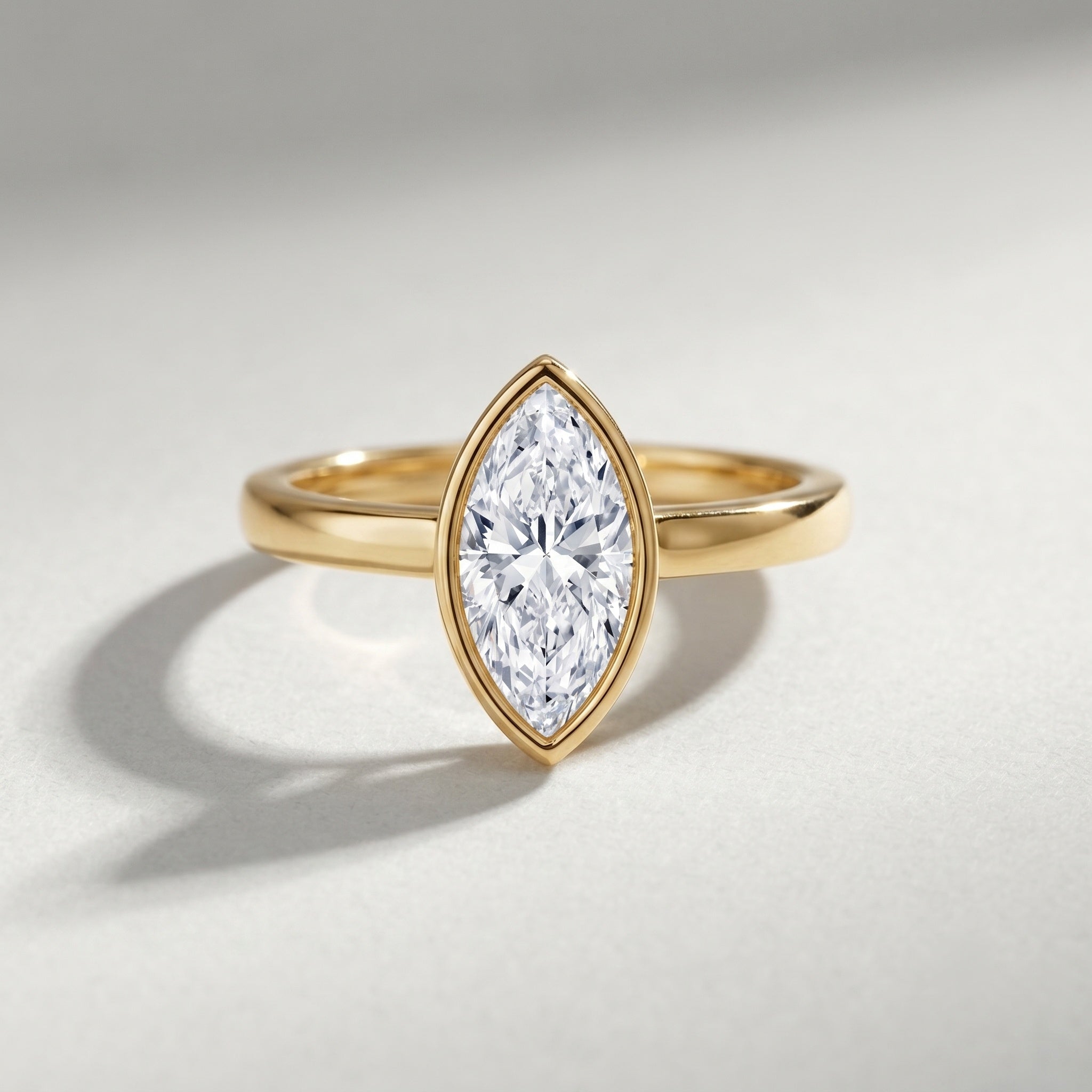 IGI Certified 3 Carat Solitaire Lab Grown Diamond Marquise Cut Engagement Ring Lab - ( E-VS1 ) - Rosec Jewels