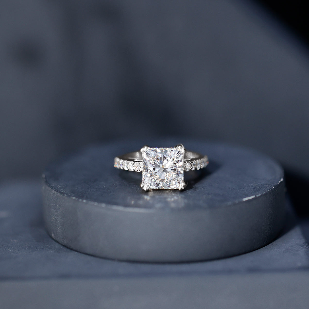 IGI Certified 4 Carat Princess Cut Lab Grown Diamond Solitaire Engagement Ring Lab - ( E-VS1 ) - Rosec Jewels