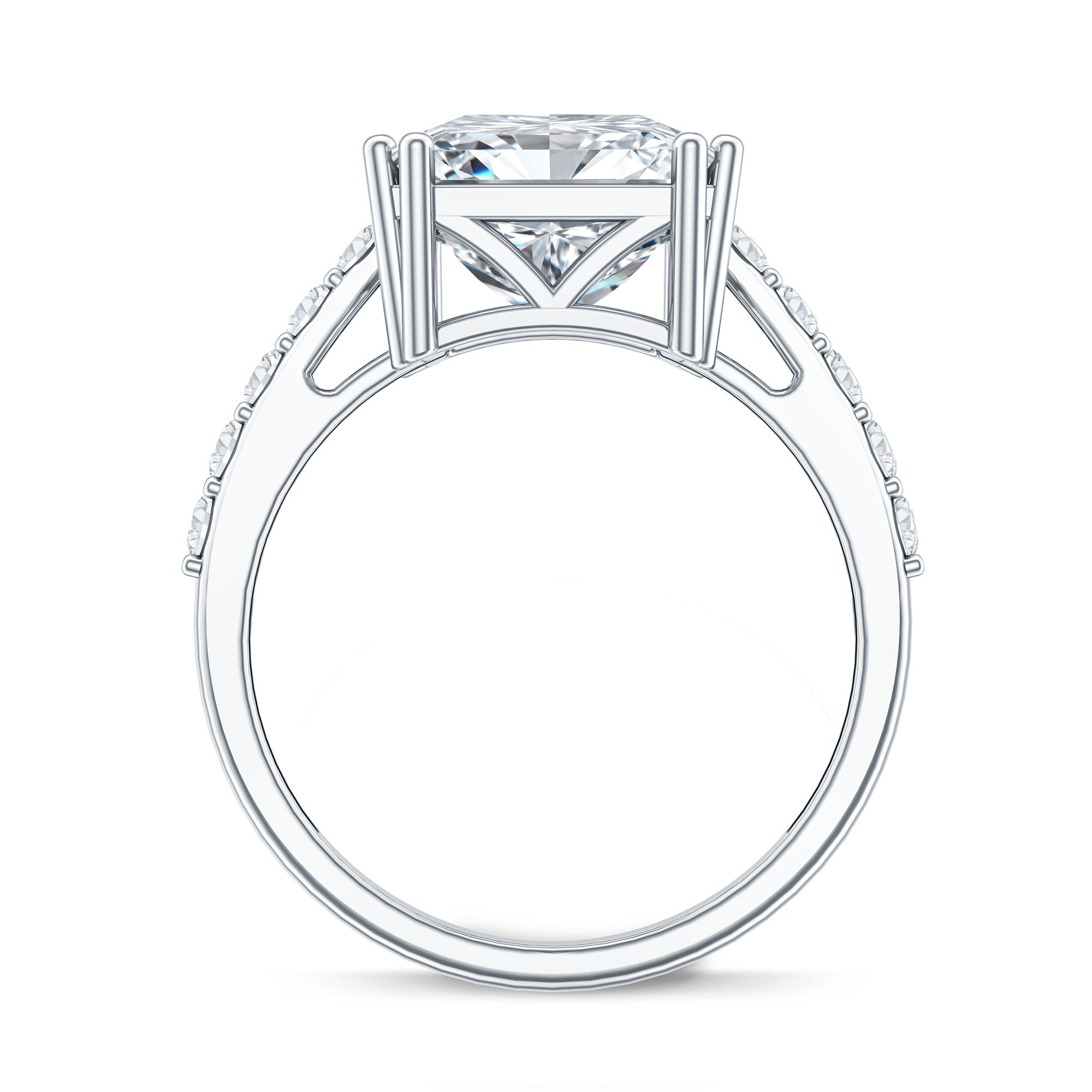 IGI Certified 4 Carat Princess Cut Lab Grown Diamond Solitaire Engagement Ring Lab - ( E-VS1 ) - Rosec Jewels