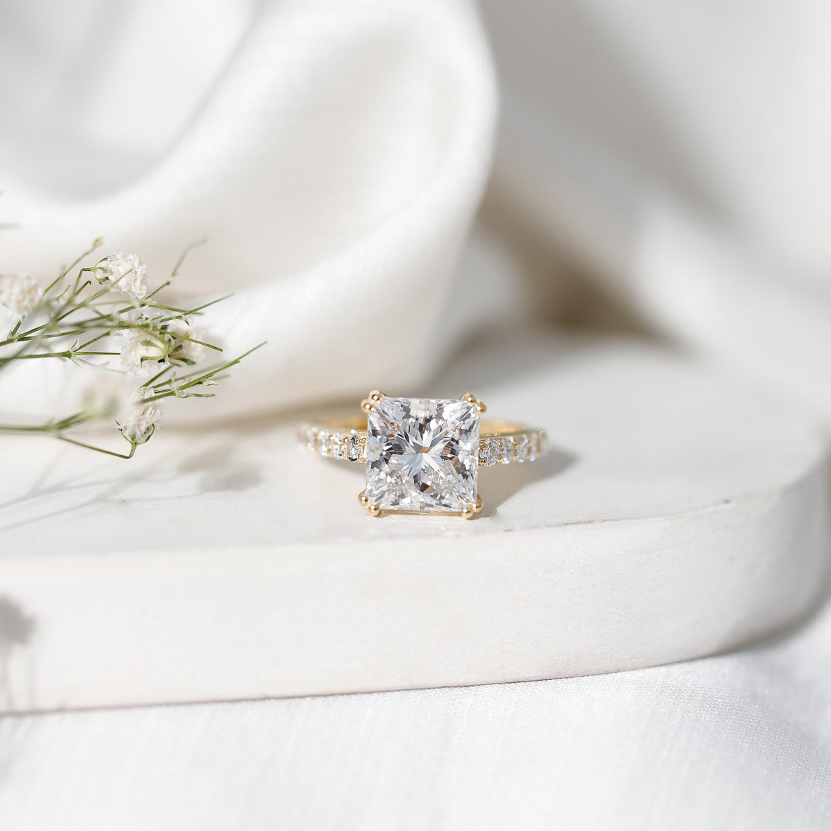 IGI Certified 4 Carat Princess Cut Lab Grown Diamond Solitaire Engagement Ring Lab - ( E-VS1 ) - Rosec Jewels