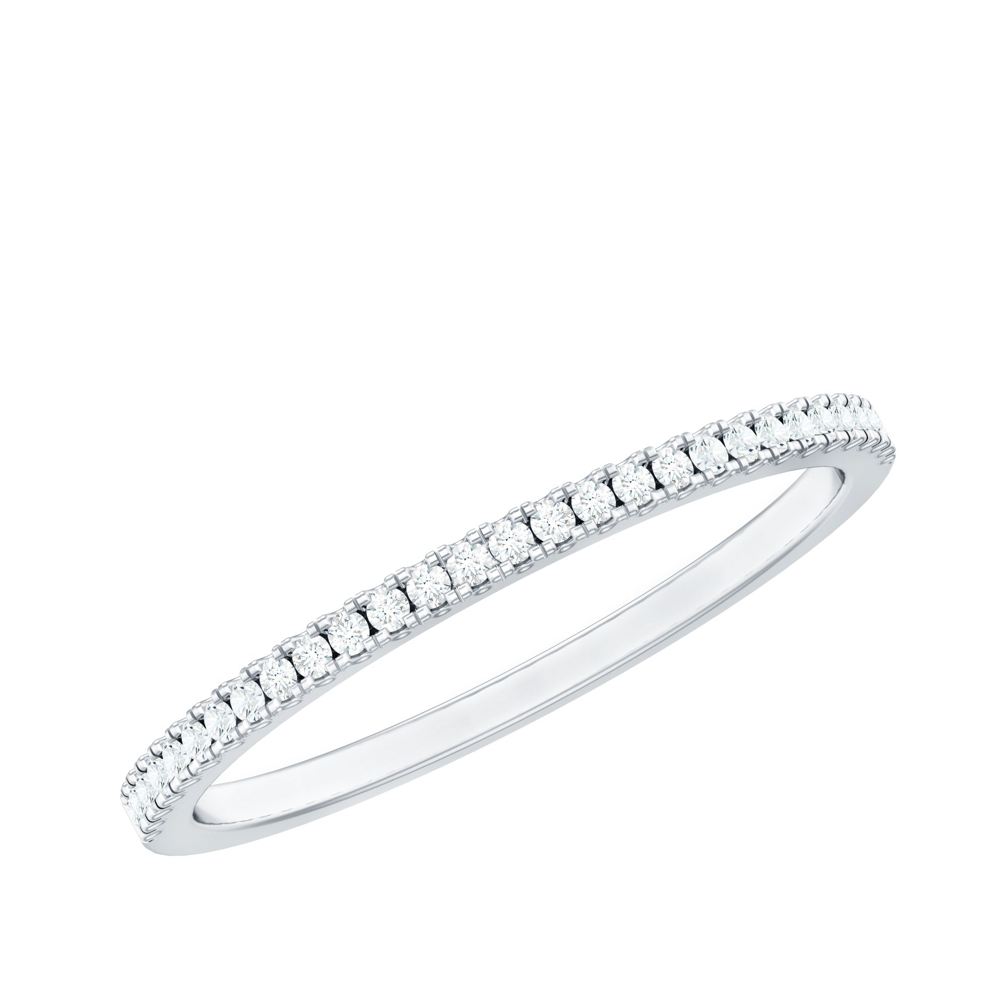 Certified Diamond Half Eternity Ring in Pave Setting