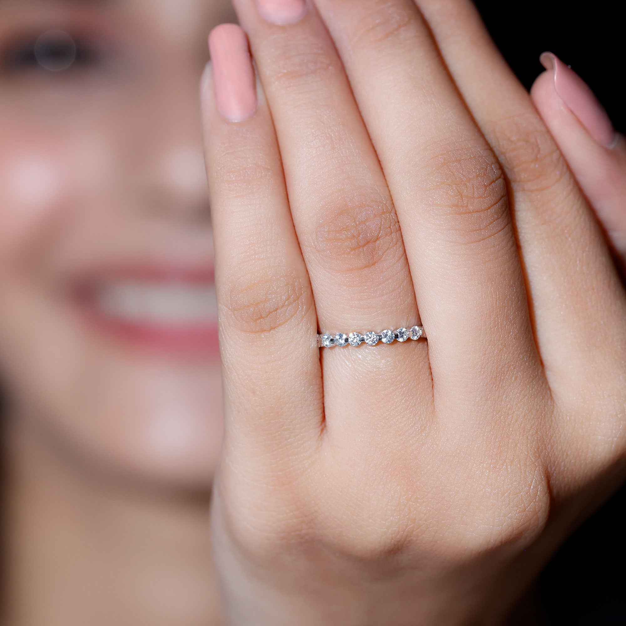 Natural Diamond Full Eternity Ring Natural - ( HI-SI ) - Rosec Jewels