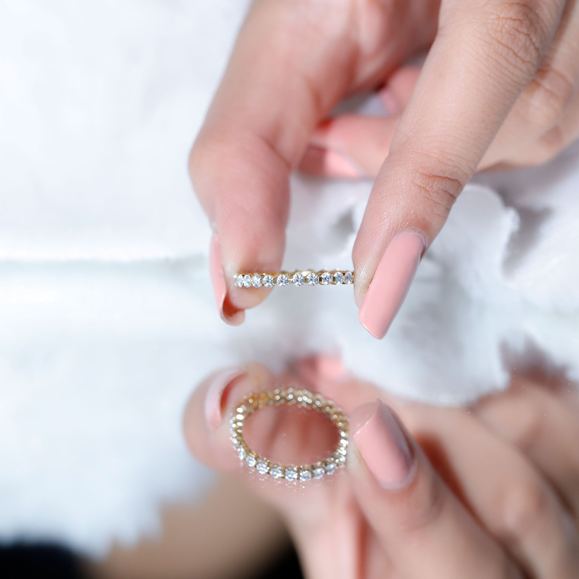 Natural Diamond Full Eternity Ring Natural - ( HI-SI ) - Rosec Jewels