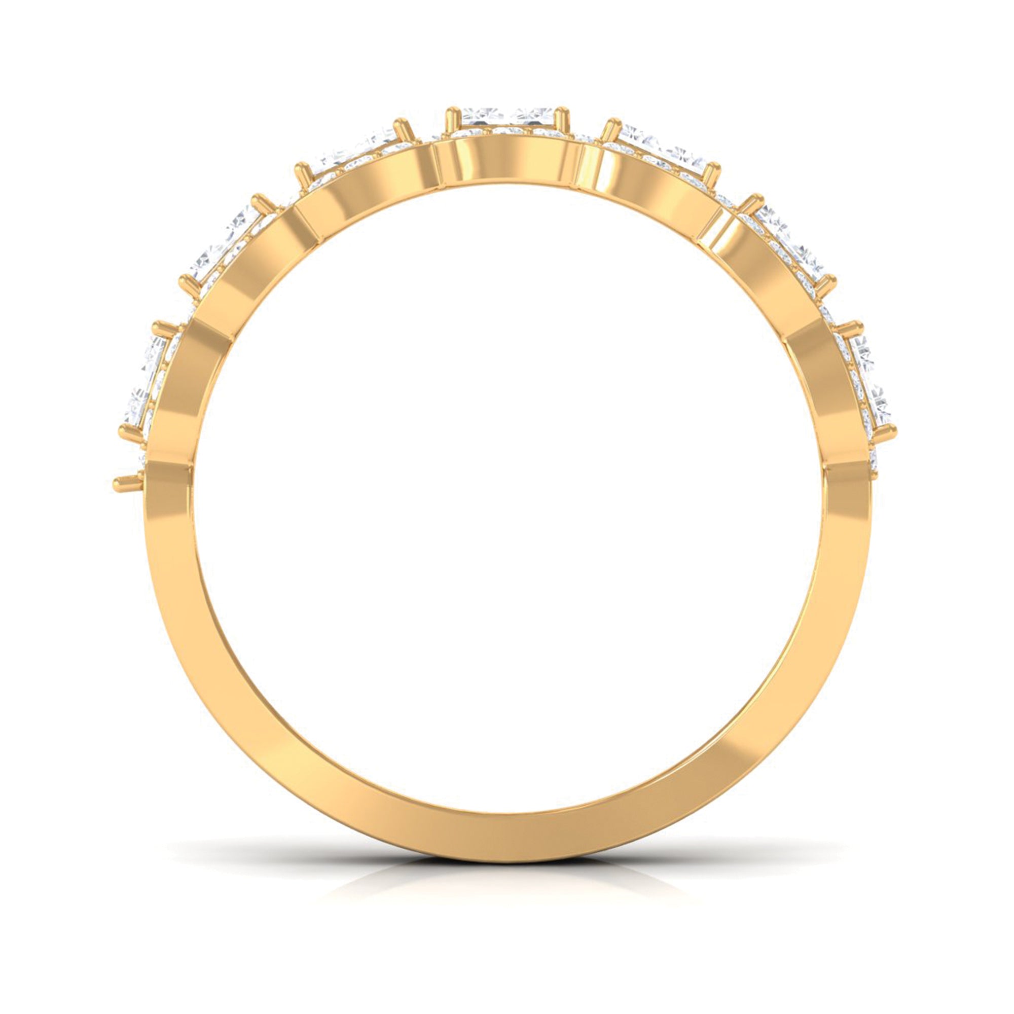 Designer Cubic Zirconia Semi Eternity Band Ring AAAA - Rosec Jewels