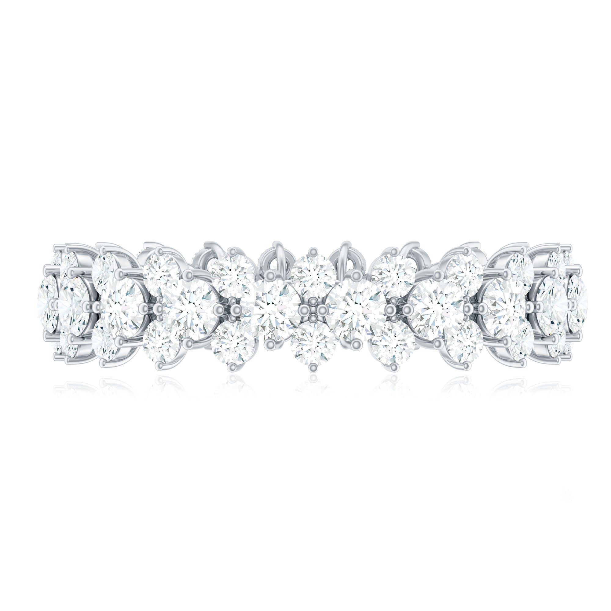 3.5 CT Zircon Cluster Eternity Ring in Prong Setting AAAA - Rosec Jewels