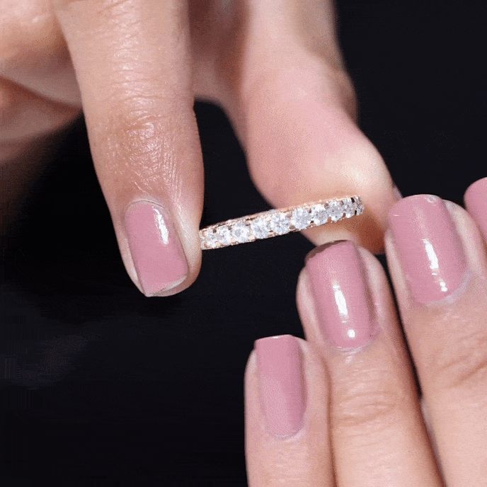 Trellis Set Moissanite Full Eternity Band Ring D-VS1 - Rosec Jewels