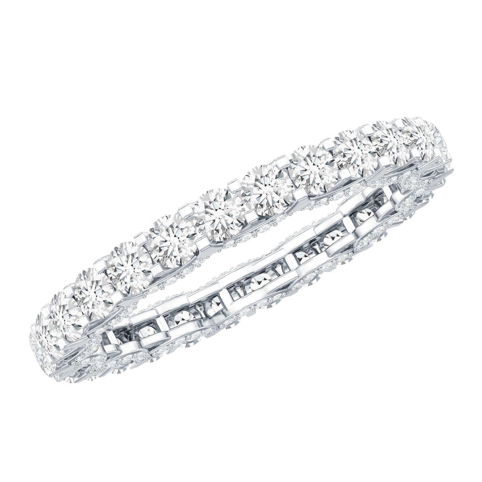 Trellis Set Moissanite Full Eternity Band Ring D-VS1 - Rosec Jewels