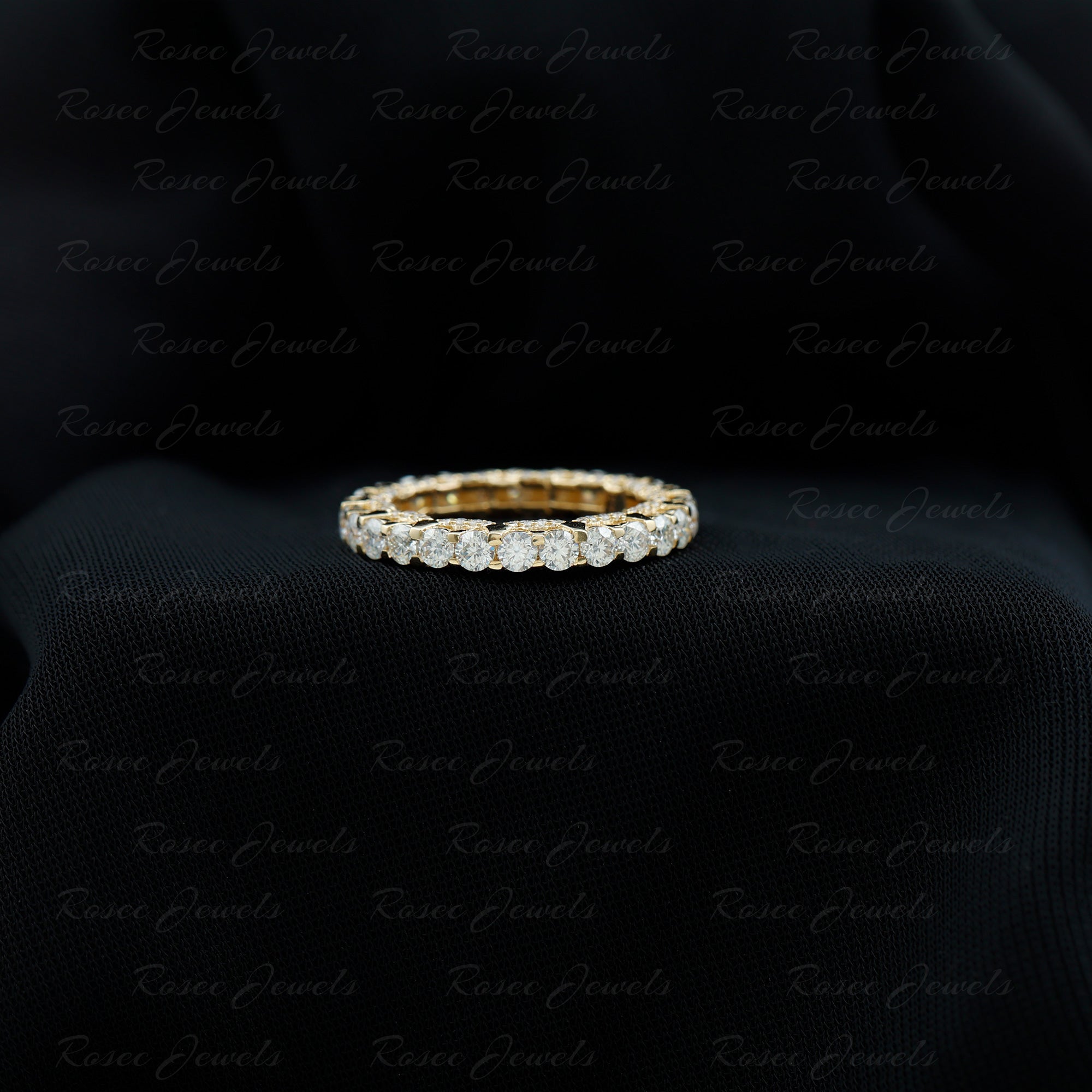 Trellis Set Moissanite Full Eternity Band Ring D-VS1 - Rosec Jewels
