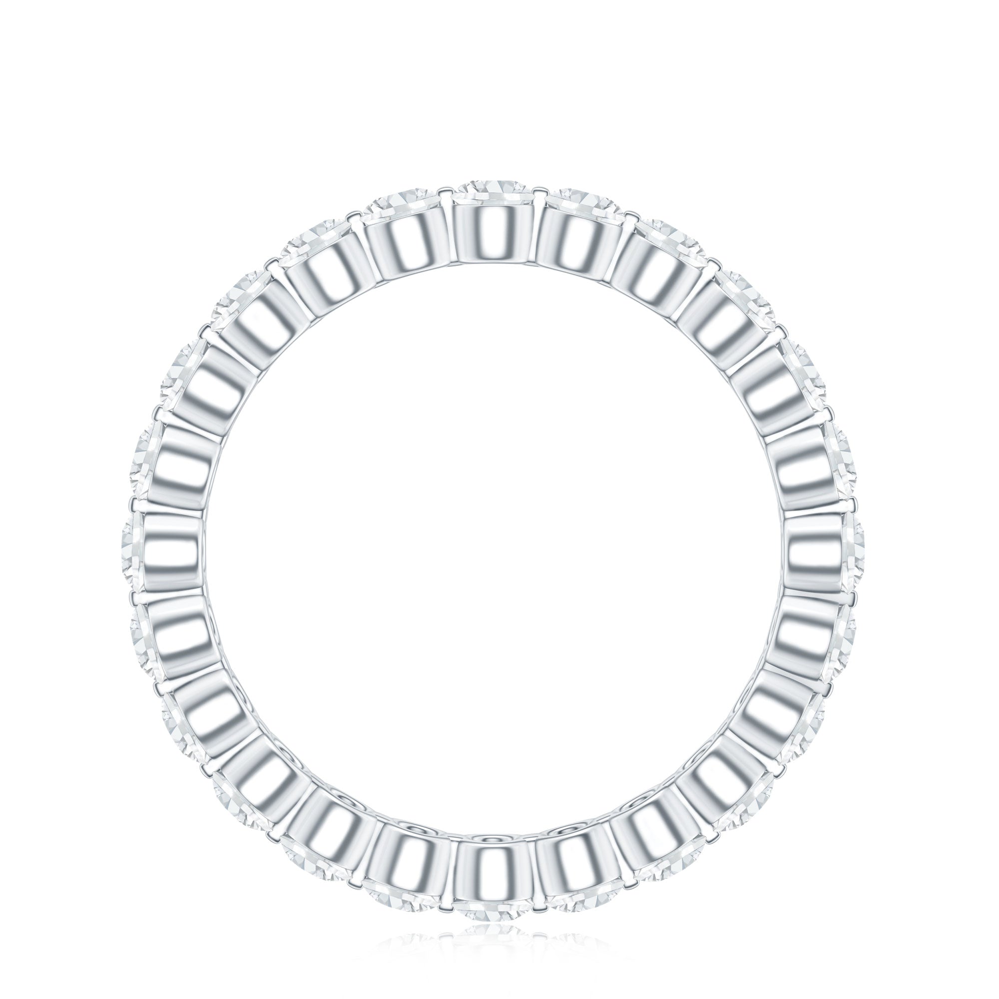 Certified Round Cut Moissanite Eternity Band Ring D-VS1 - Rosec Jewels