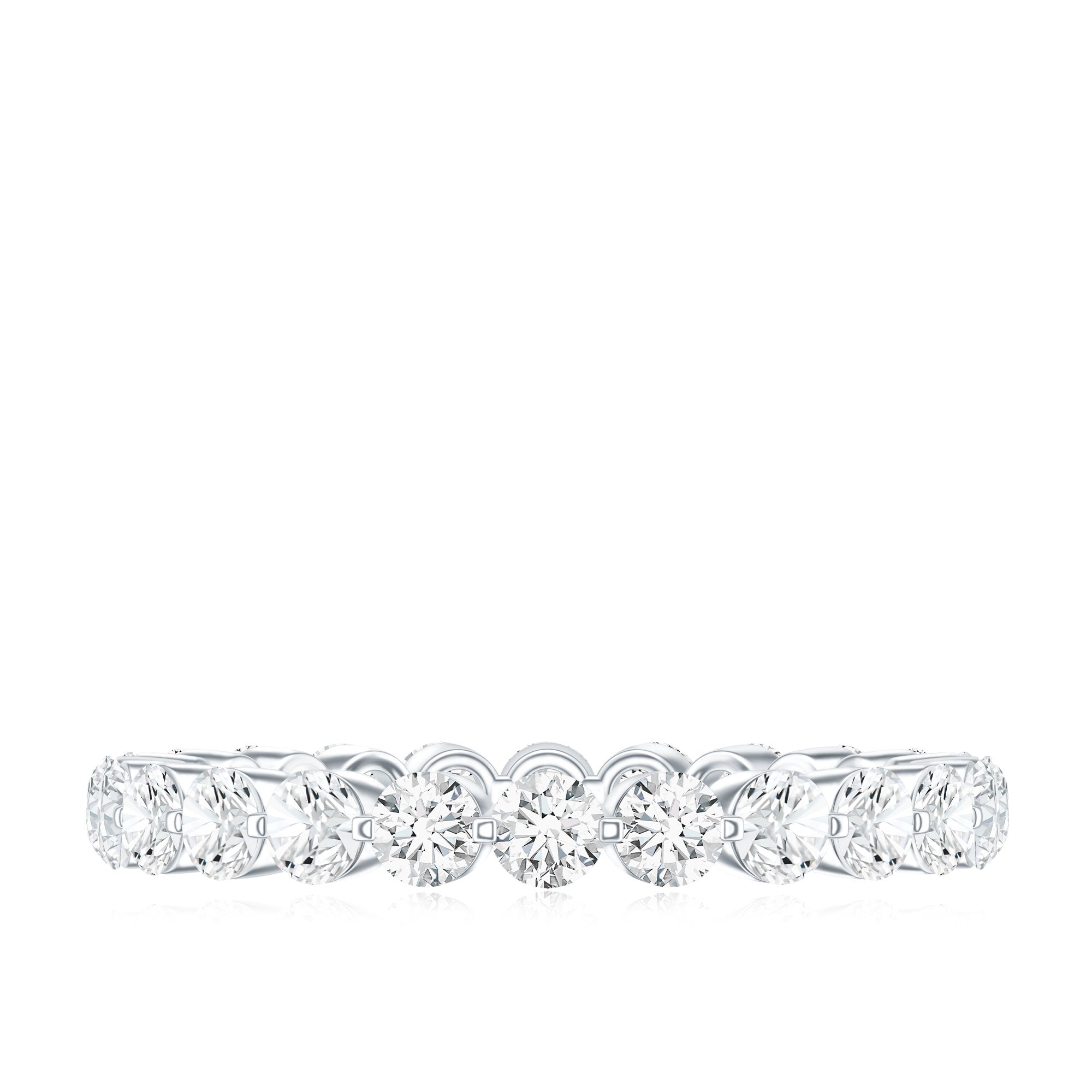 Certified Round Cut Moissanite Eternity Band Ring D-VS1 - Rosec Jewels