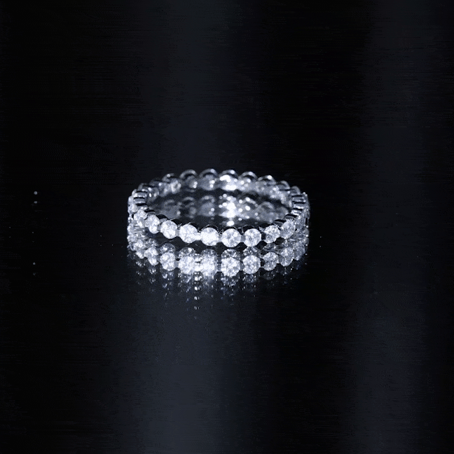 Round Cut Moissanite Full Eternity Band Ring D-VS1 - Rosec Jewels
