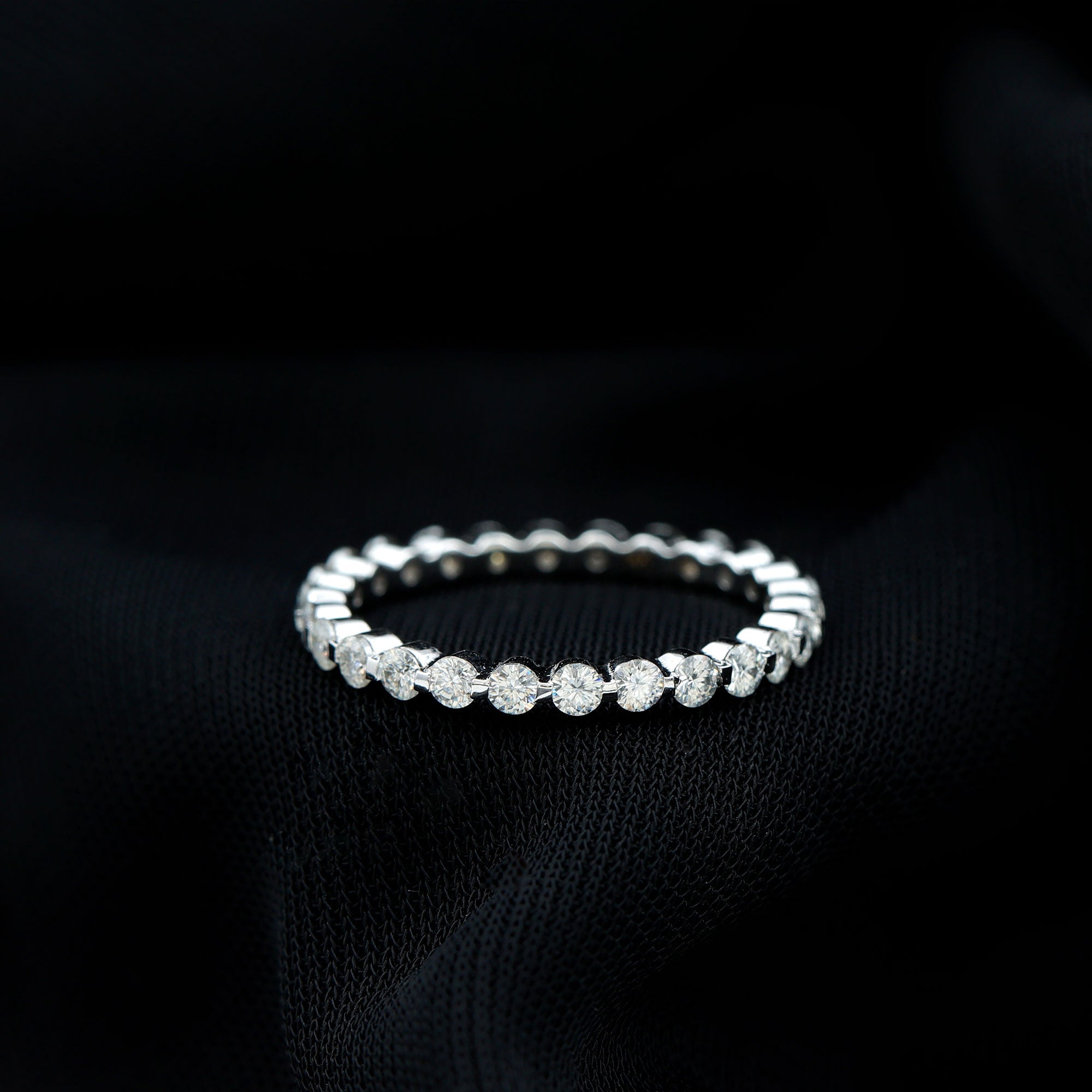 Round Cut Moissanite Full Eternity Band Ring D-VS1 - Rosec Jewels
