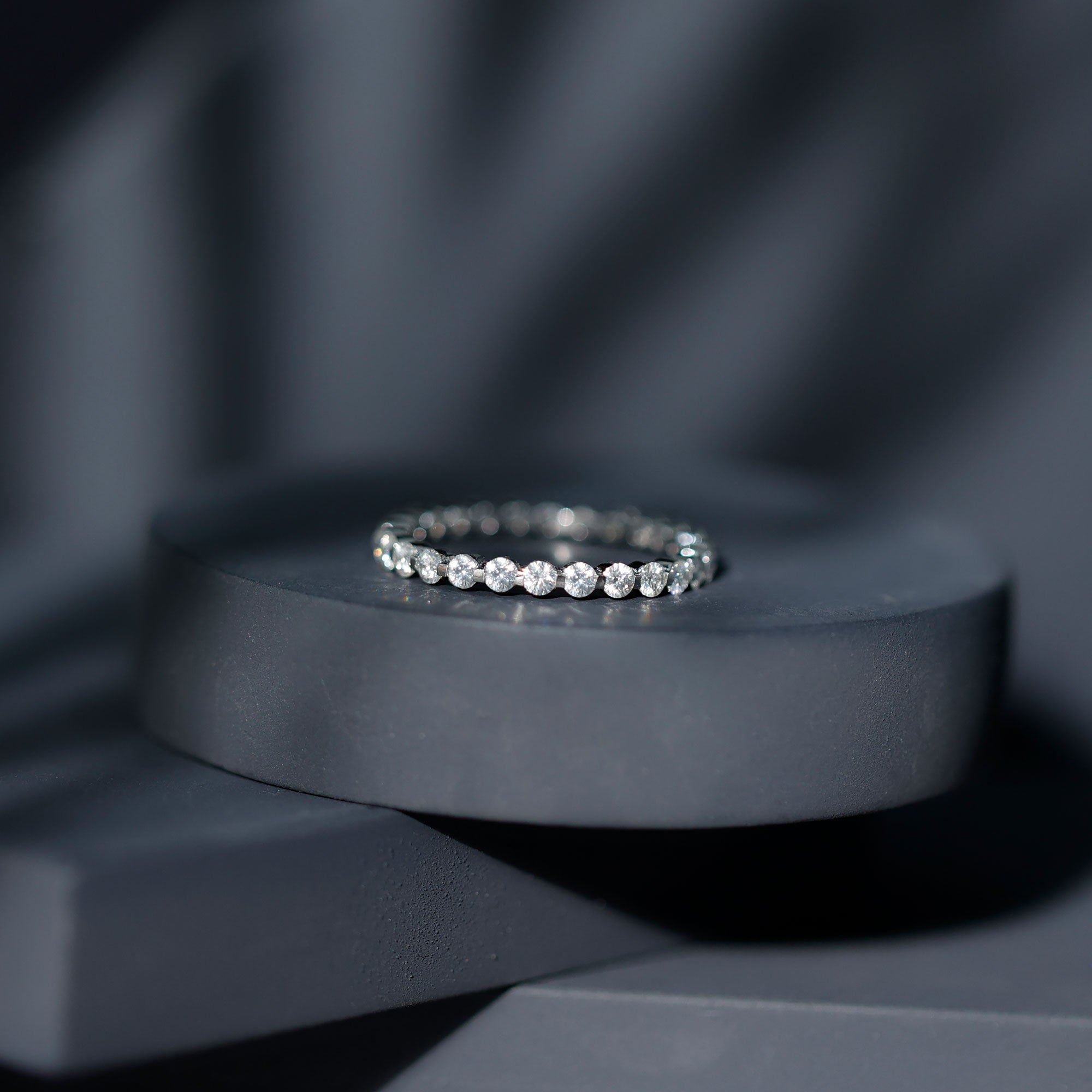 Round Cut Moissanite Full Eternity Band Ring D-VS1 - Rosec Jewels