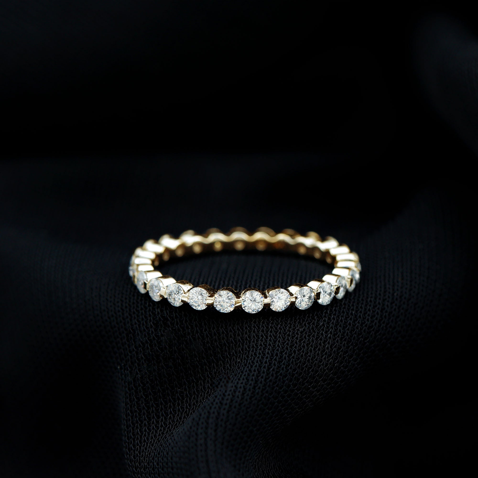 Round Cut Moissanite Full Eternity Band Ring D-VS1 - Rosec Jewels