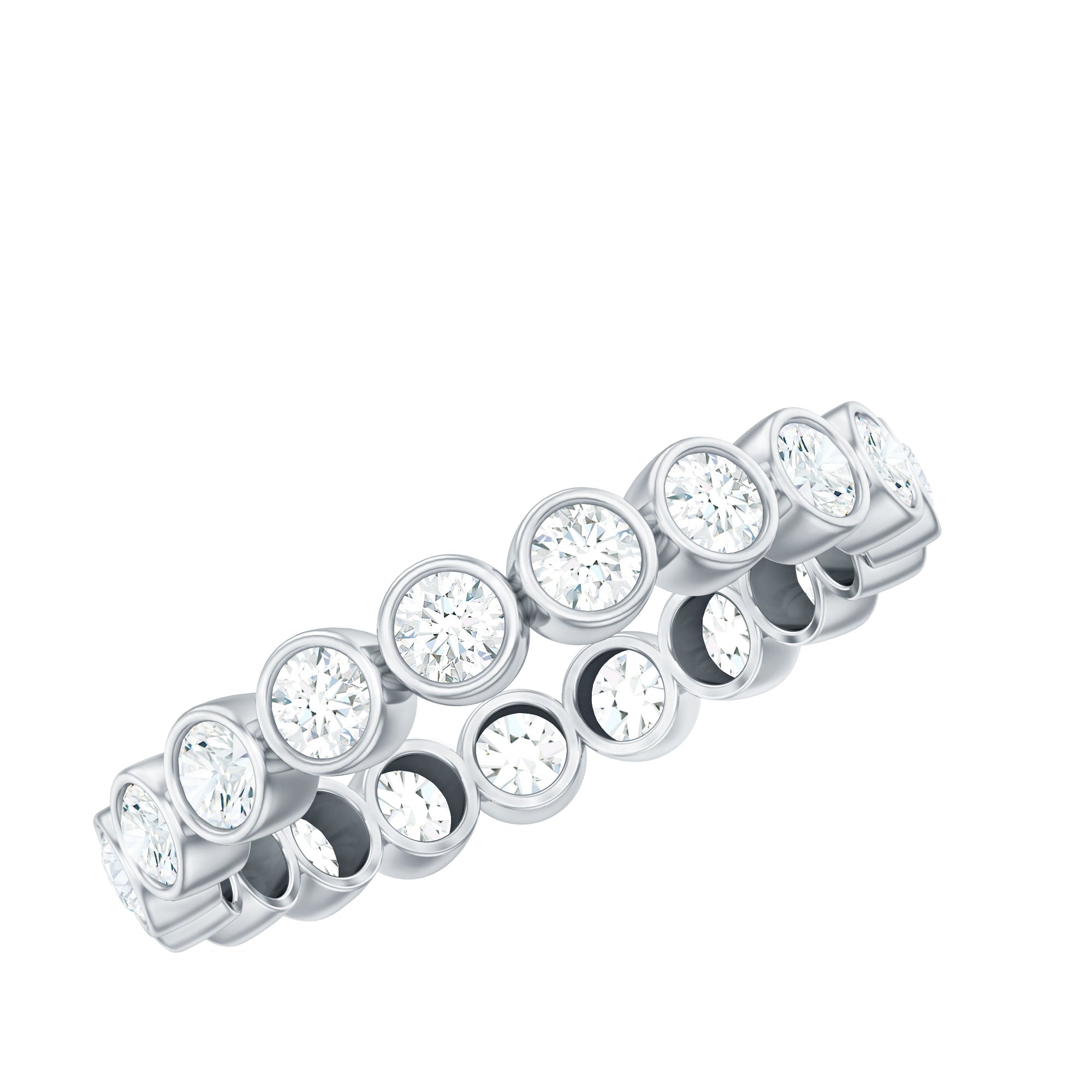 Certified Bezel Set Moissanite Full Eternity Band Ring For Women