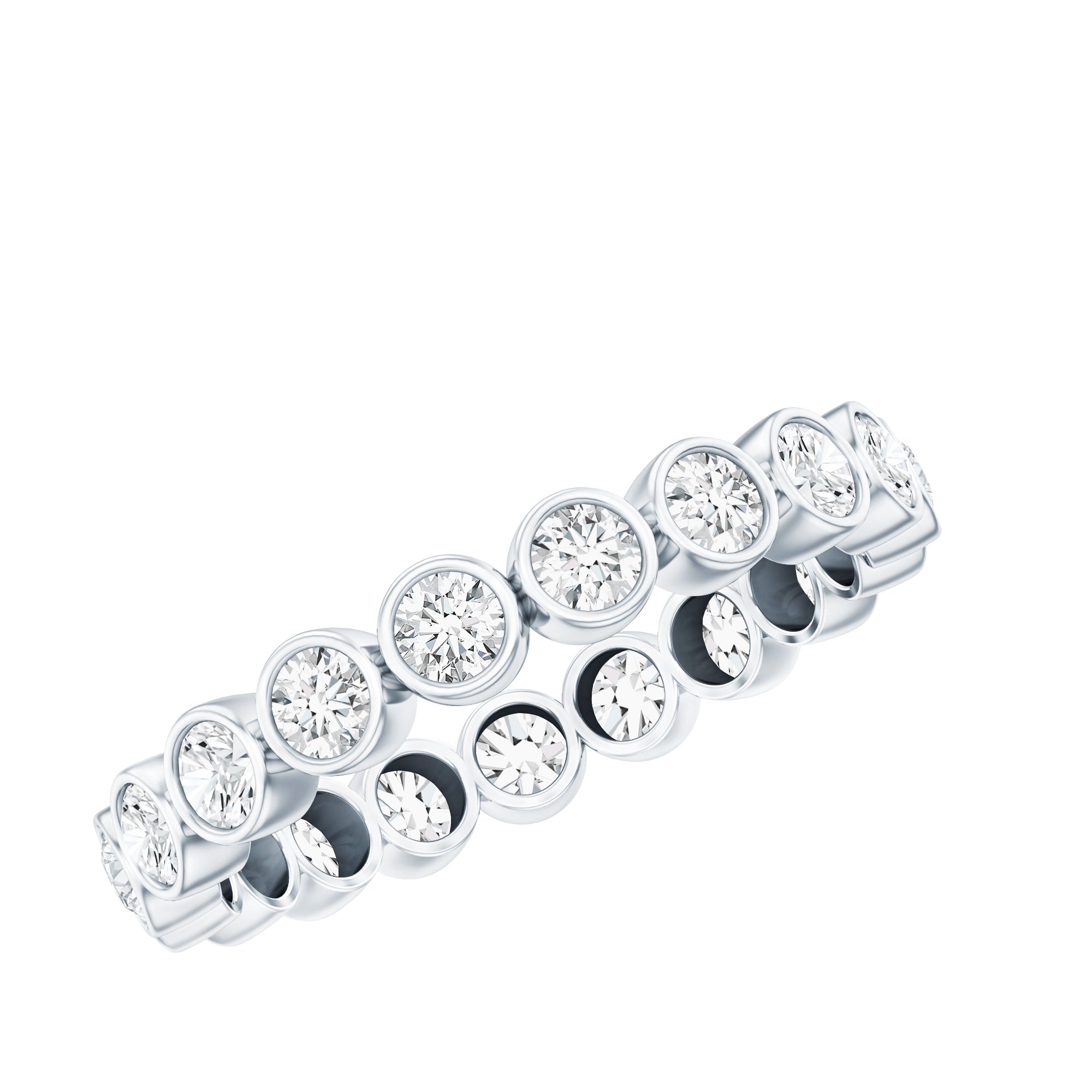 Certified Bezel Set Moissanite Full Eternity Band Ring For Women