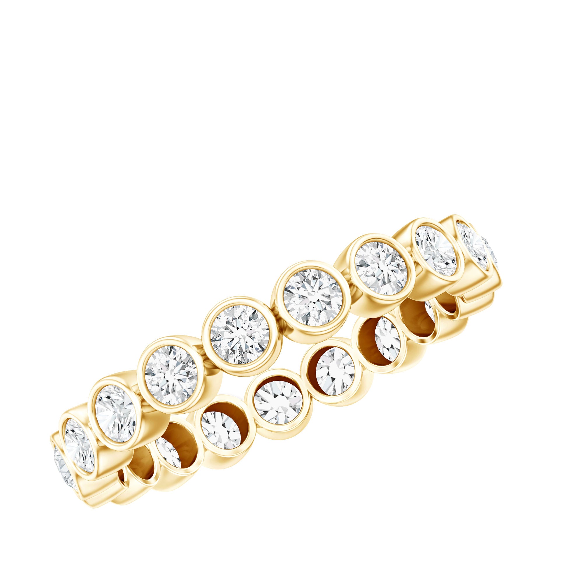 Certified Bezel Set Moissanite Full Eternity Band Ring For Women D-VS1 - Rosec Jewels