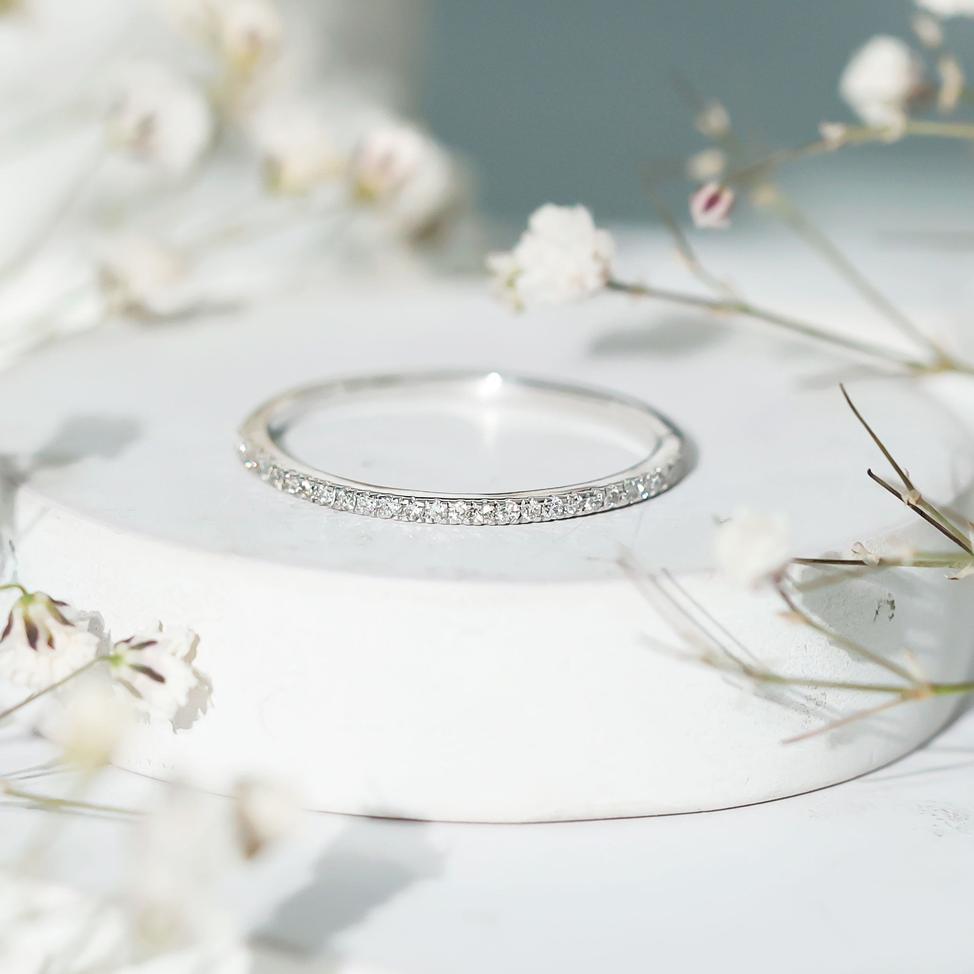 Moissanite Minimal Eternity Stackable Ring D-VS1 - Rosec Jewels