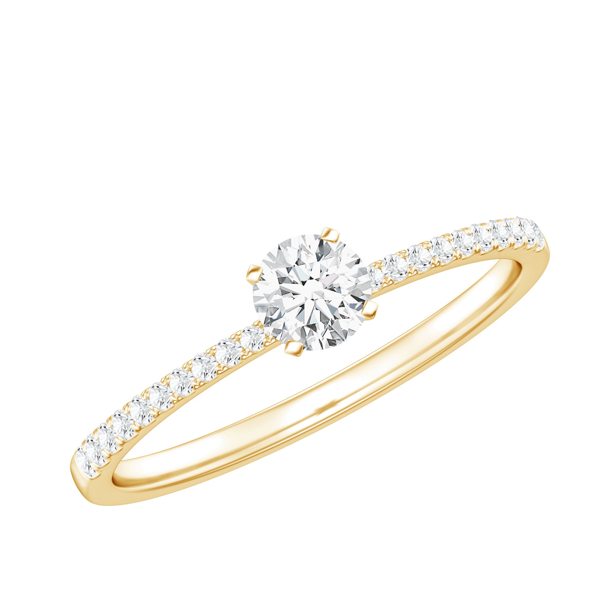 Certified 5 MM Round Moissanite Solitaire Promise Ring D-VS1 - Rosec Jewels
